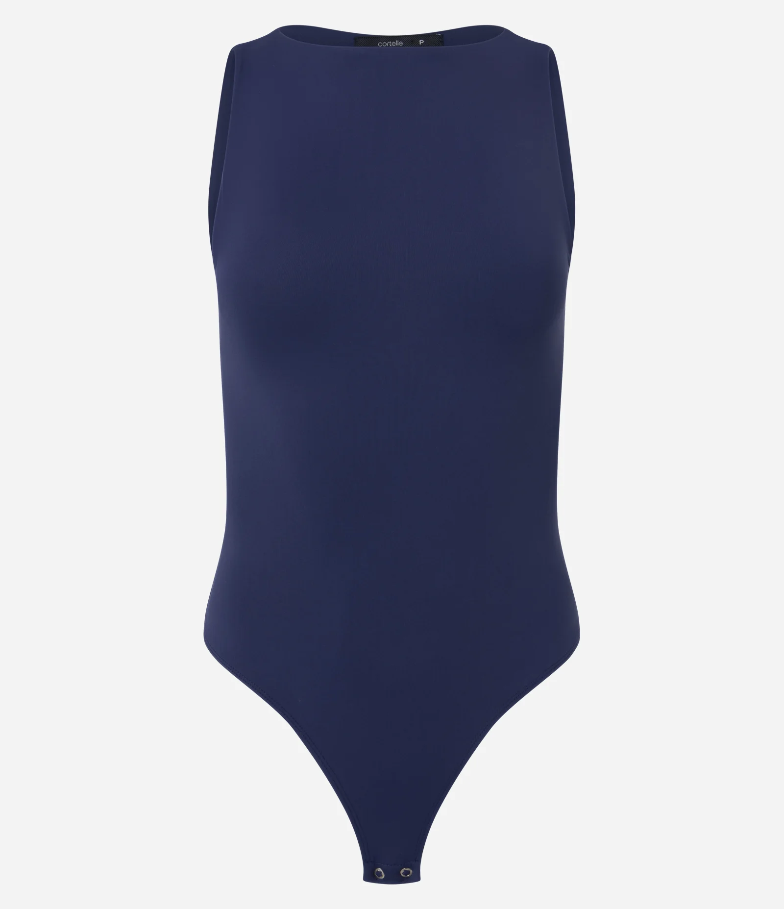 Body Básico em Poliamida com Gola Redonda Azul Escuro 2