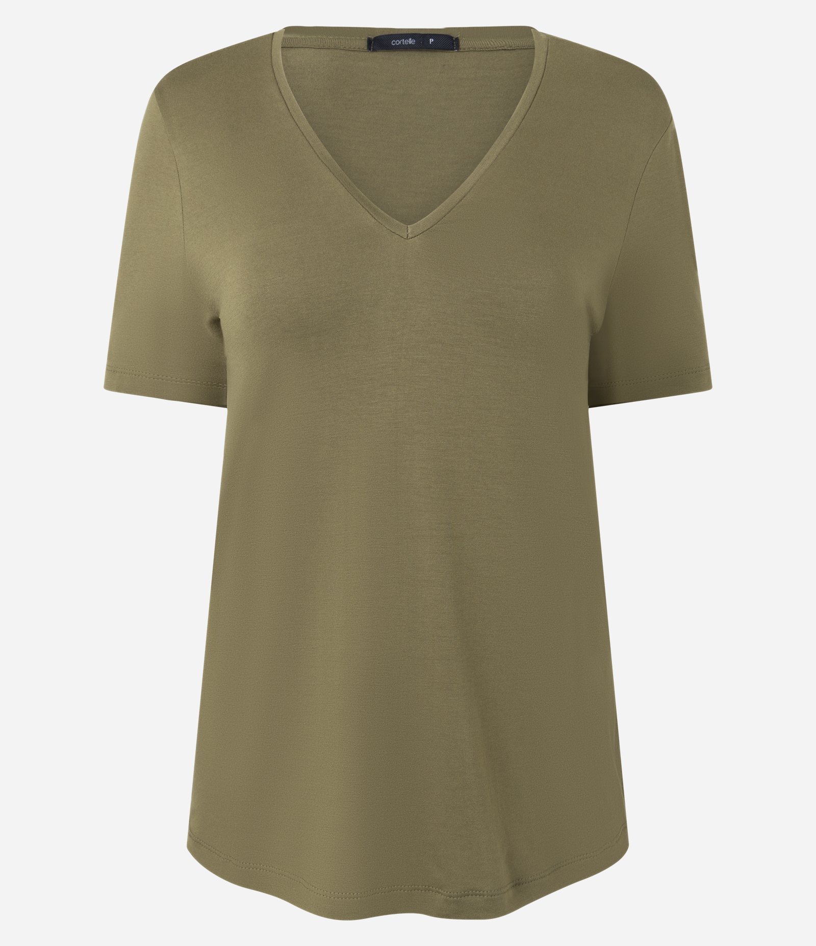 Blusa Básica em Viscose com Decote V Verde 2