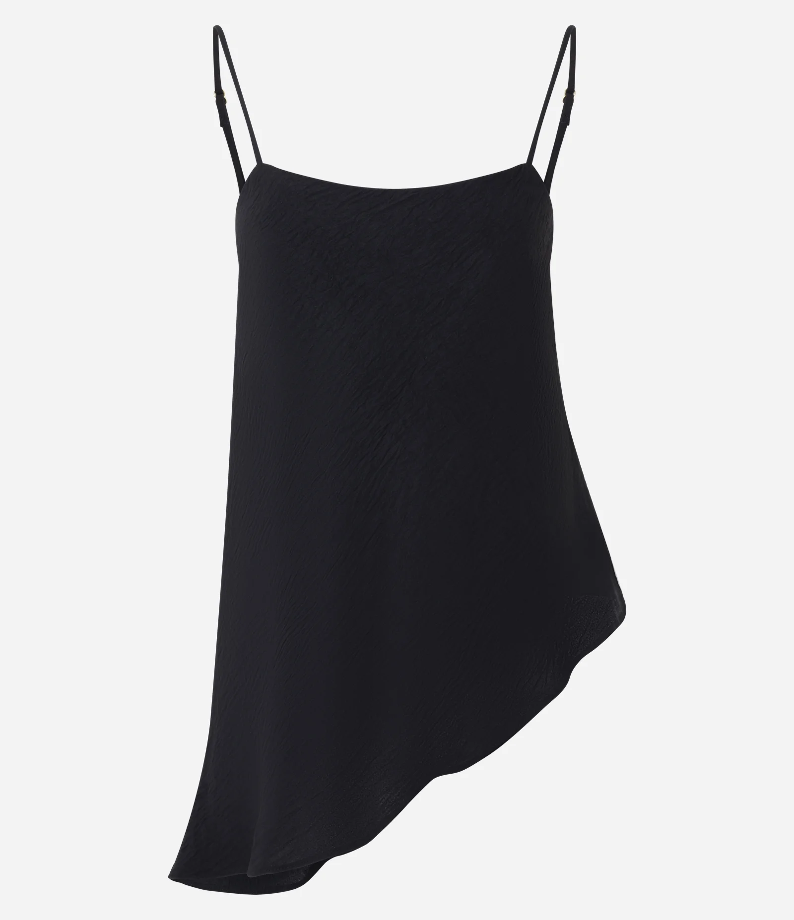 Blusa em Airflow Texturizado com Ponta Assimétrica Preto 1