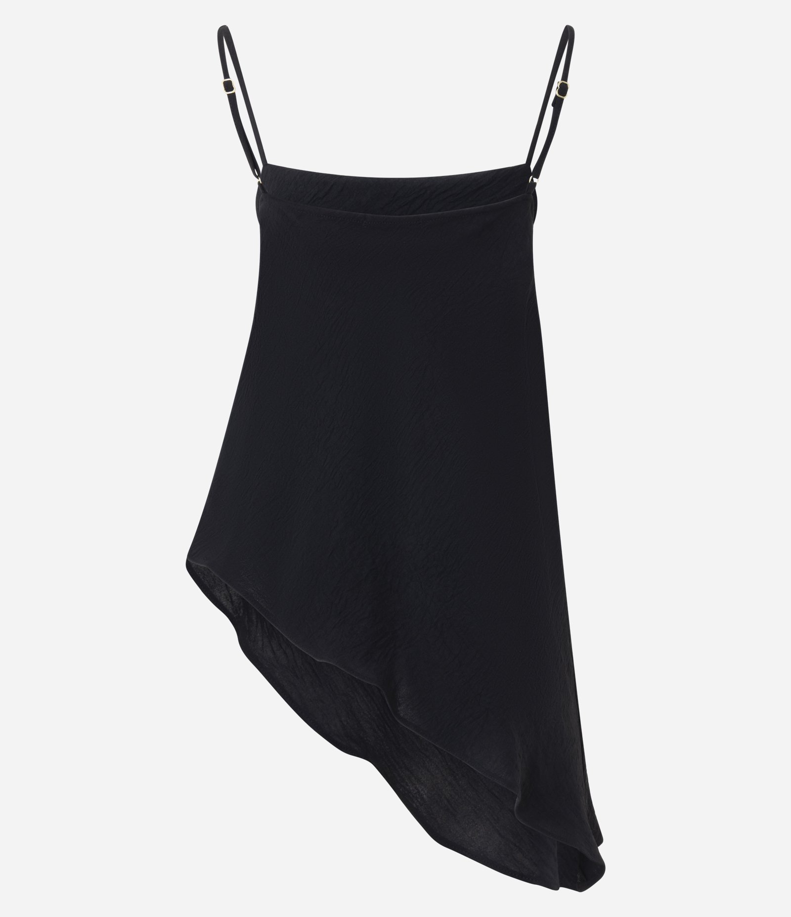 Blusa em Airflow Texturizado com Ponta Assimétrica Preto 3