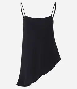 Blusa em Airflow Texturizado com Ponta Assimétrica