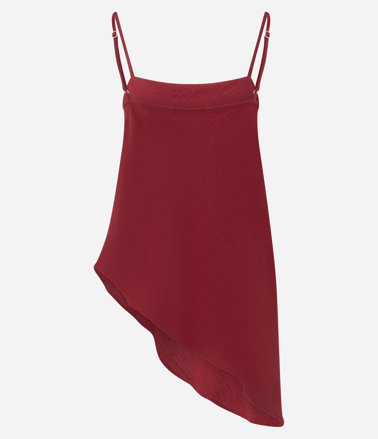 Blusa em Airflow Texturizado com Ponta Assimétrica Vermelho 3