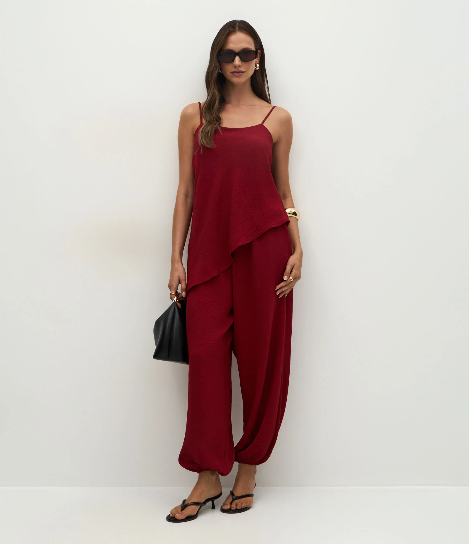 Blusa em Airflow Texturizado com Ponta Assimétrica Vermelho 2