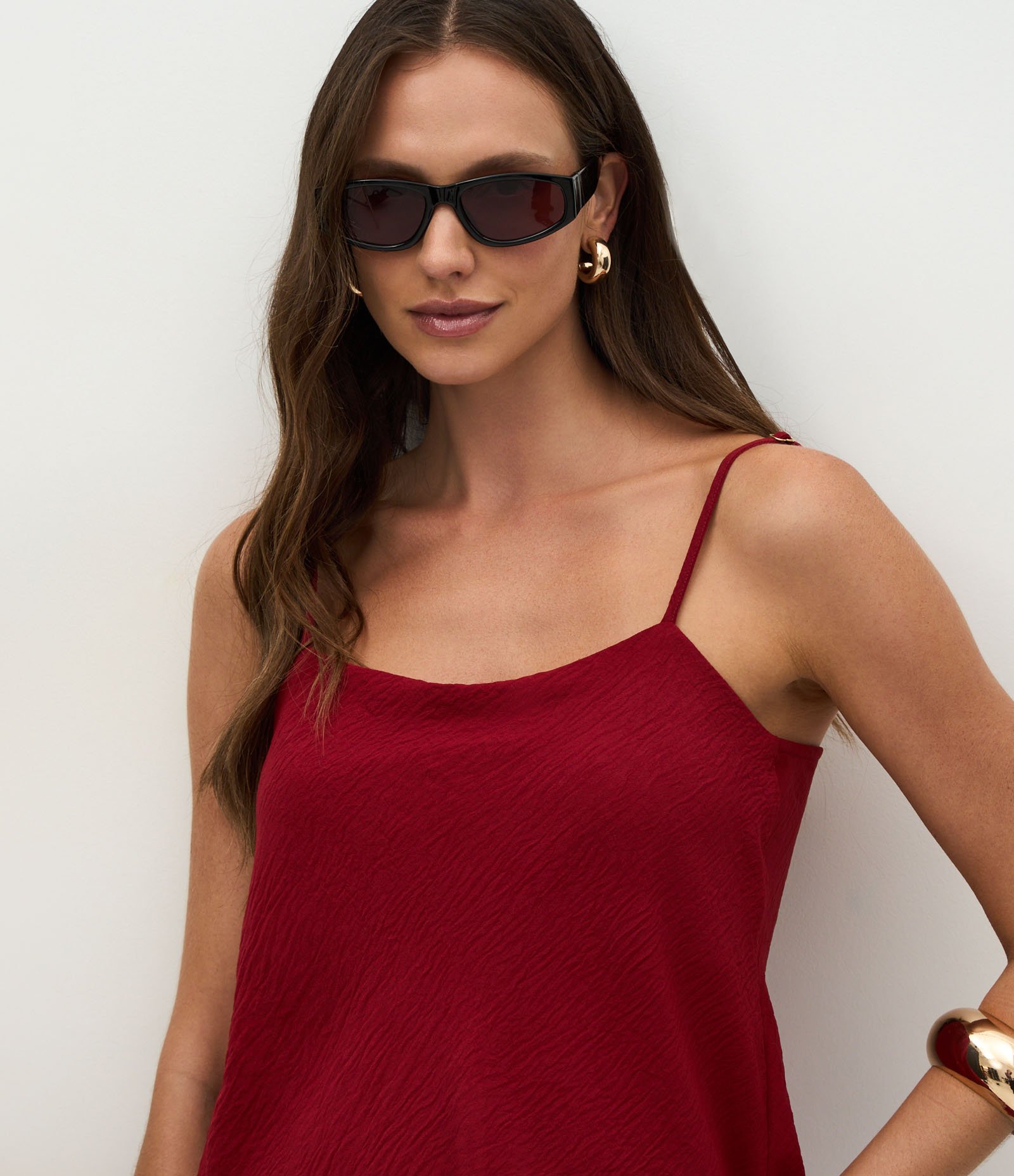 Blusa em Airflow Texturizado com Ponta Assimétrica Vermelho 3