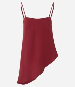 Blusa em Airflow Texturizado com Ponta Assimétrica