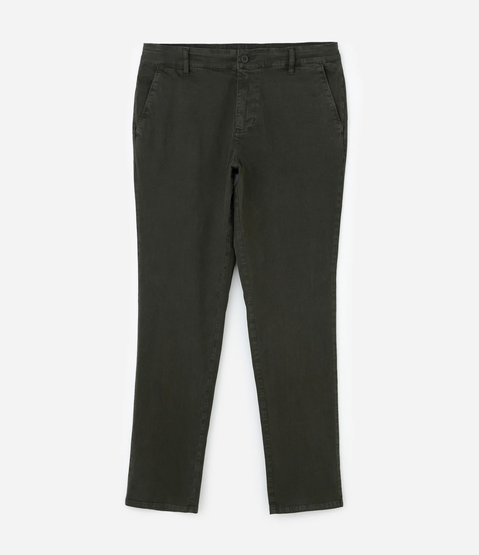 Calça Slim em Sarja Lavada Verde 1