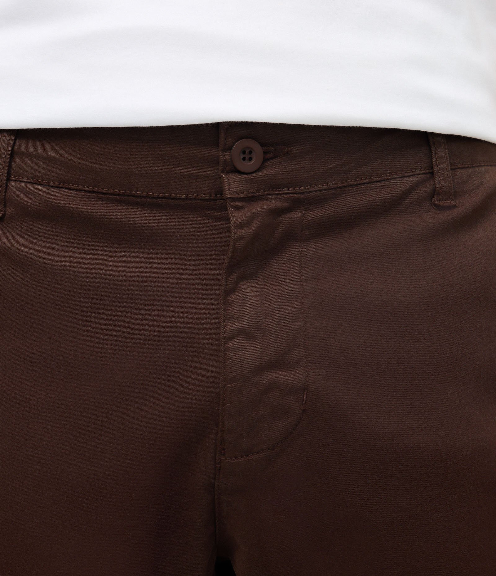 Calça Slim em Sarja Lavada Marrom 4