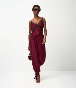 Calça Aladim em Piquet com Amarração no Tornozelo