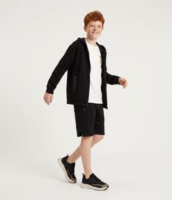 Casaco Infantil em Tech Fleece com Zíper e Capuz – Tam 5 a 14 Anos