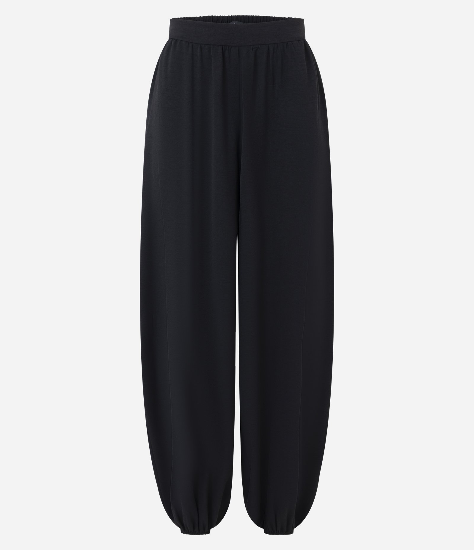 Calça Ampla em Airflow com Cós Elástico Preto 1