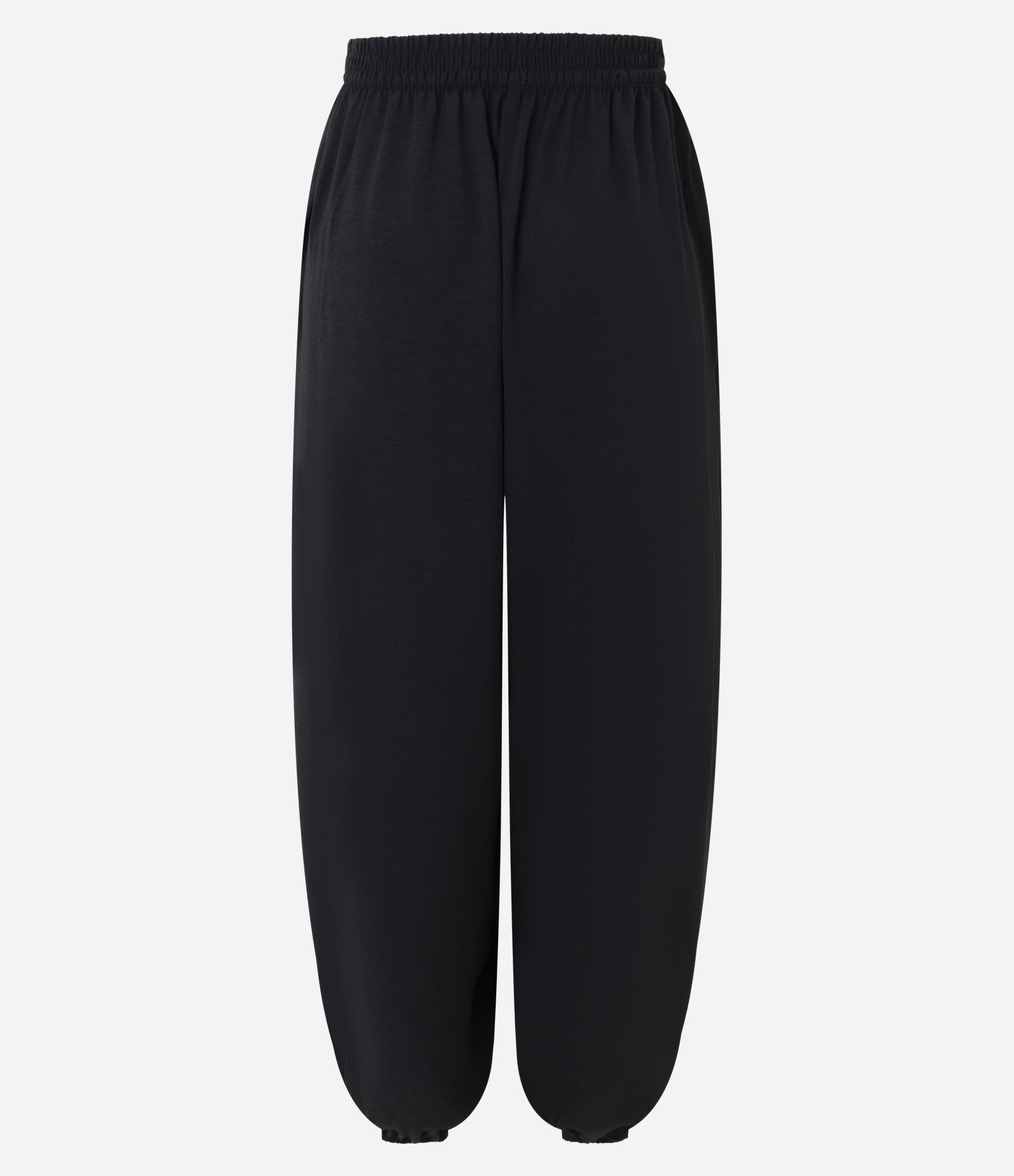 Calça Ampla em Airflow com Cós Elástico Preto 2