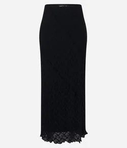 Saia Longa Reta em Renda