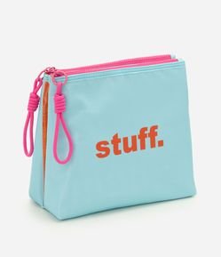 Necessaire Trapézio com Lettering More Stuff