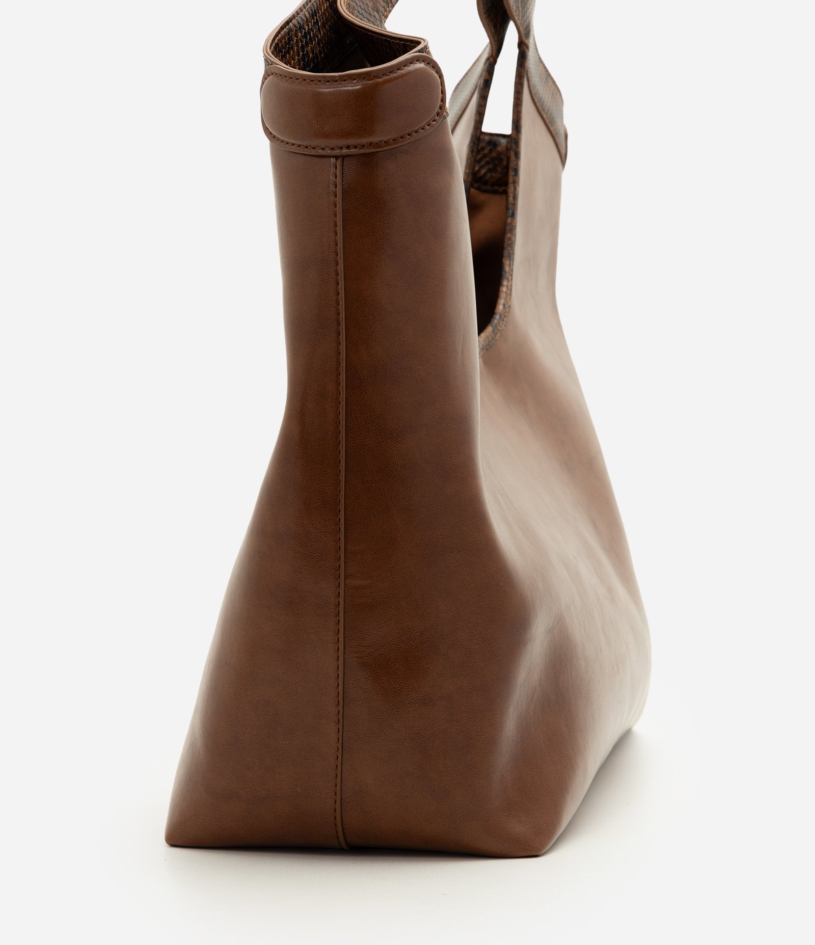 Bolsa Shopper Grande em PU com Alça Estampada Marrom 2