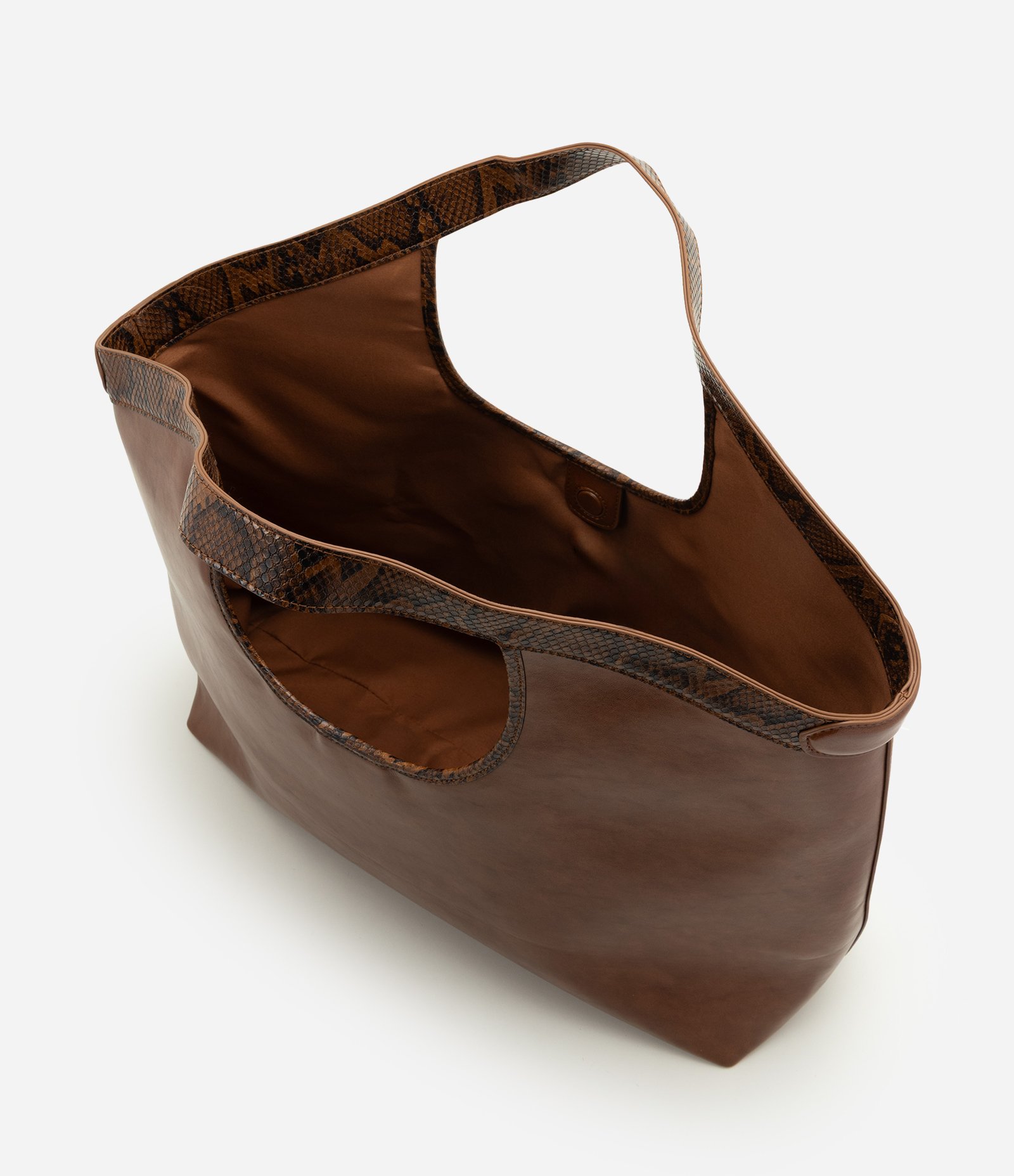 Bolsa Shopper Grande em PU com Alça Estampada Marrom 4
