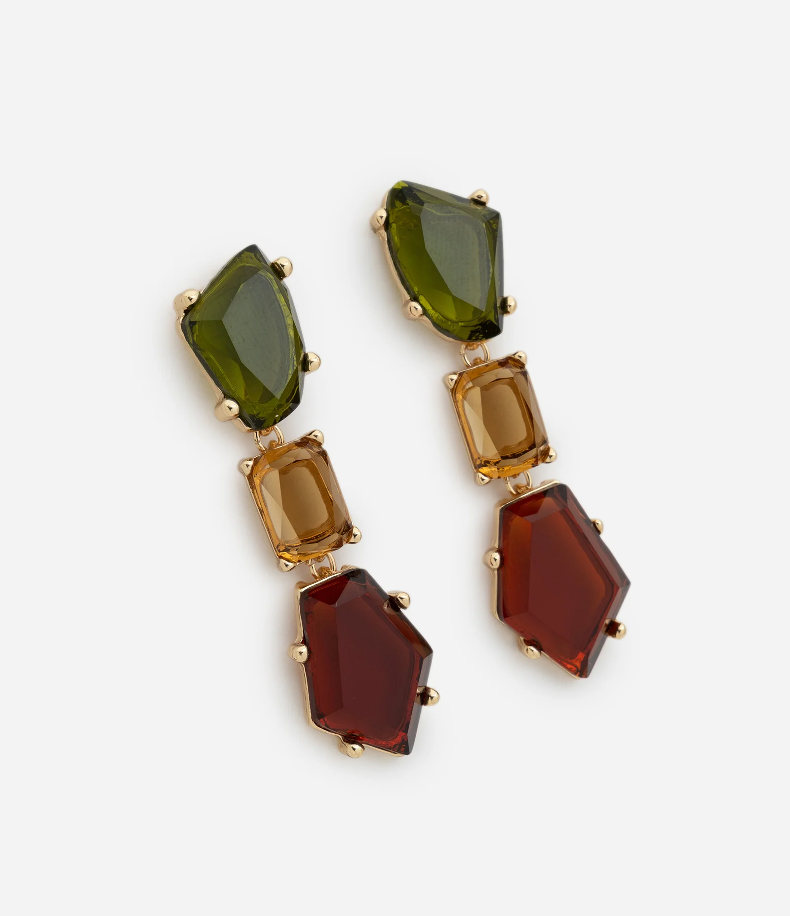 Brinco Médio Alongado com Formato Geométrico Multicores 2