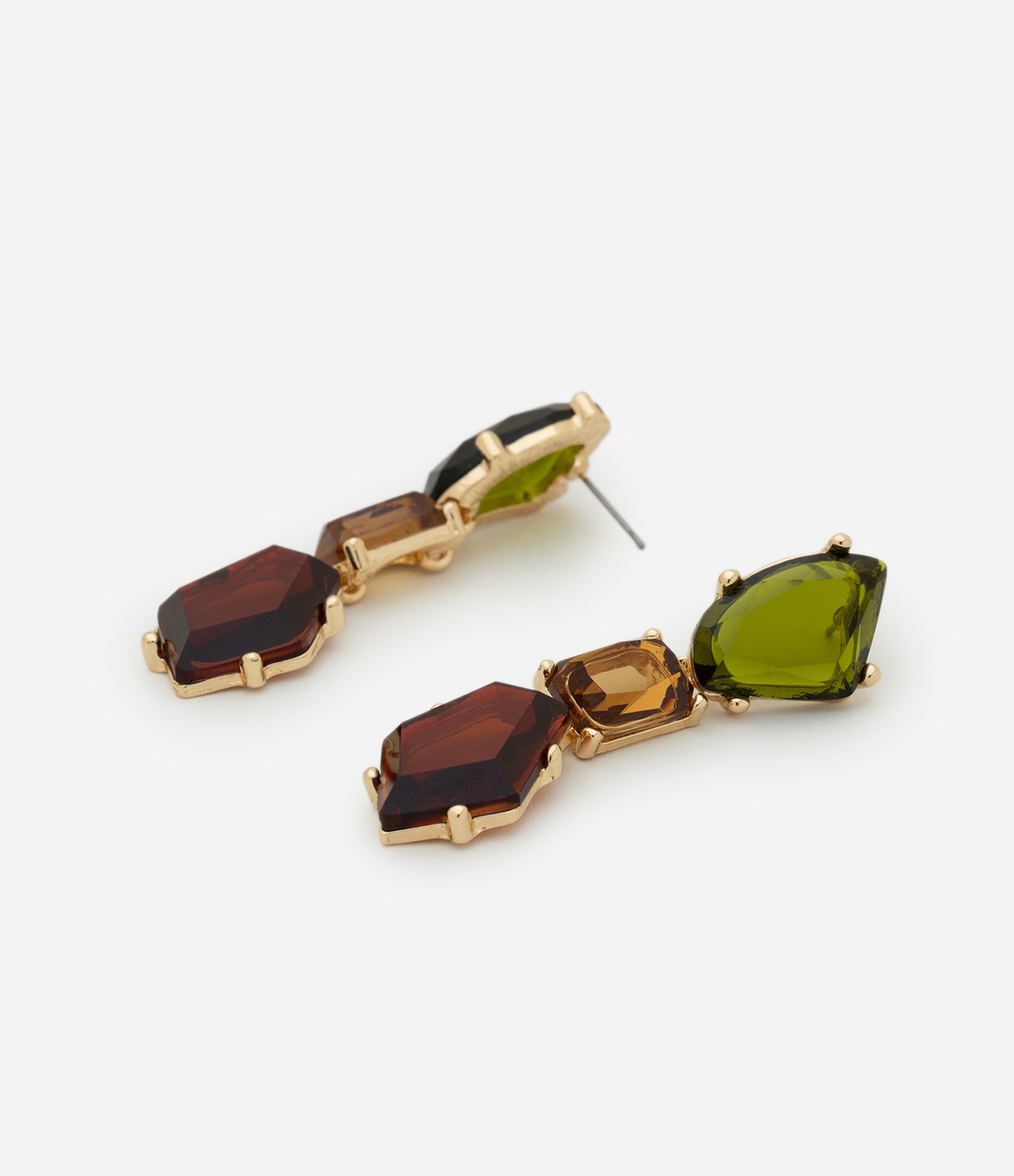 Brinco Médio Alongado com Formato Geométrico Multicores 3