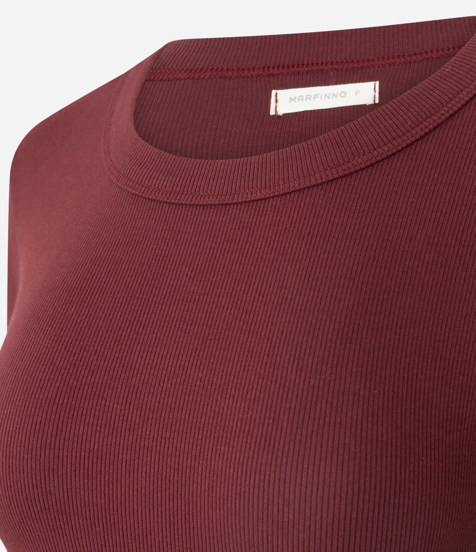 Blusa Básica Canelada em Ribana com Gola Redonda Vermelho 3