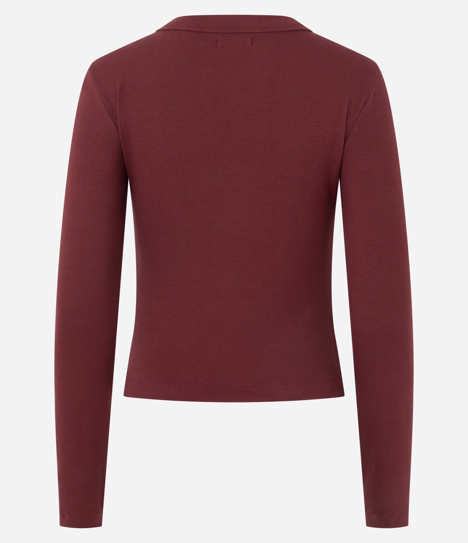 Blusa Básica Canelada em Ribana com Gola Redonda Vermelho 4