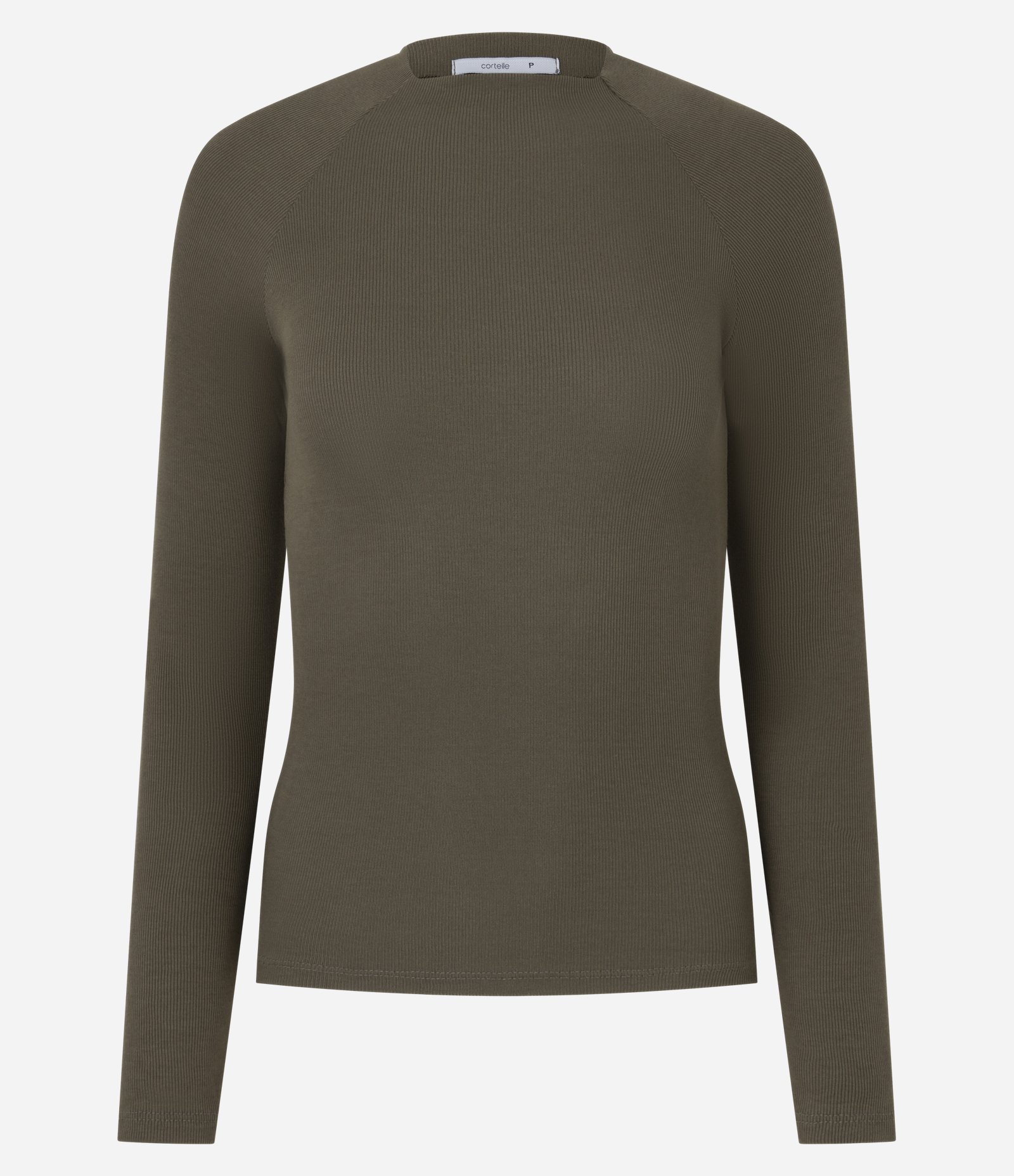 Blusa Básica em Viscose com Gola Alta e Cava Raglan Verde 1