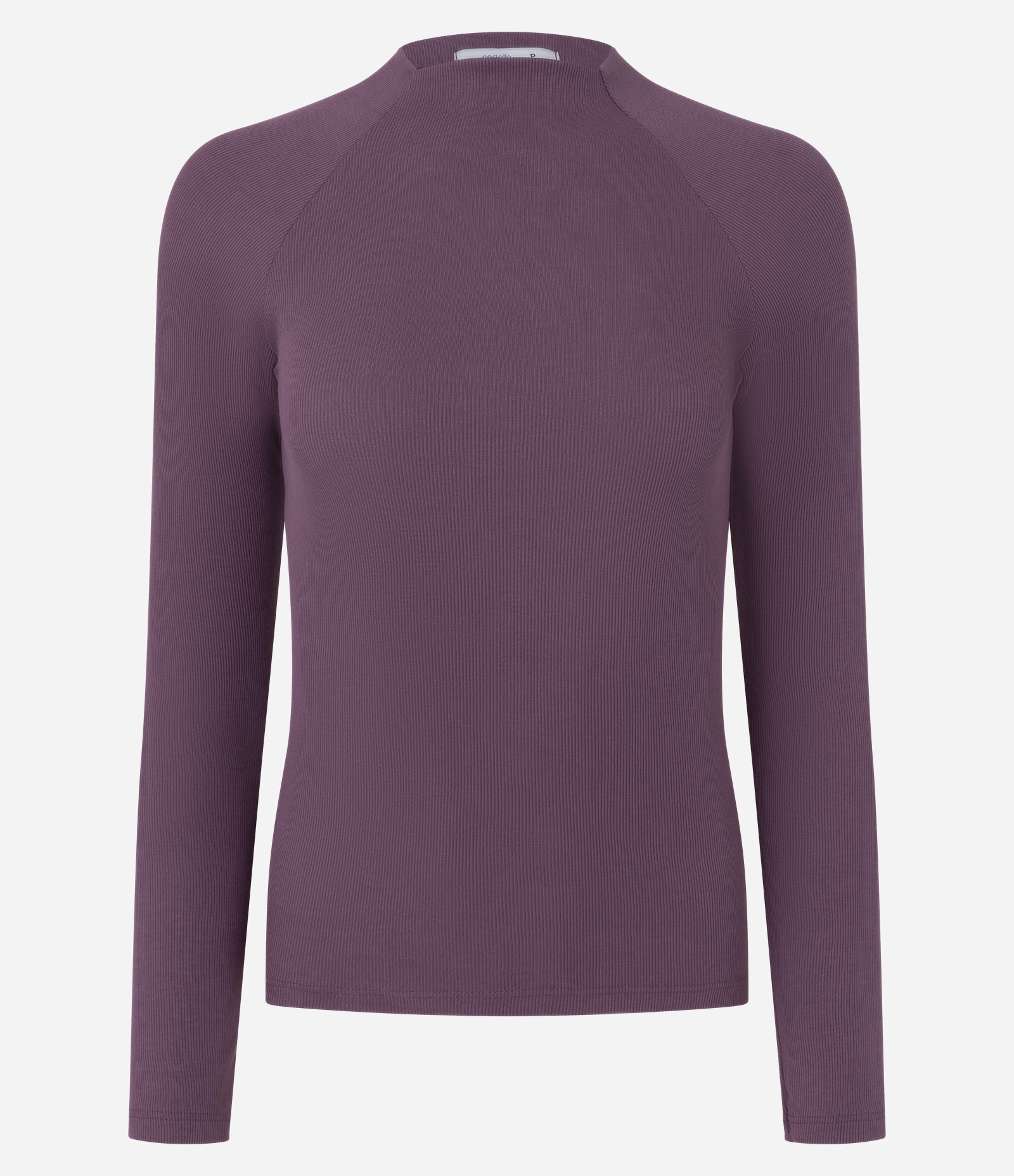 Blusa Básica em Viscose com Gola Alta e Cava Raglan Roxo 1