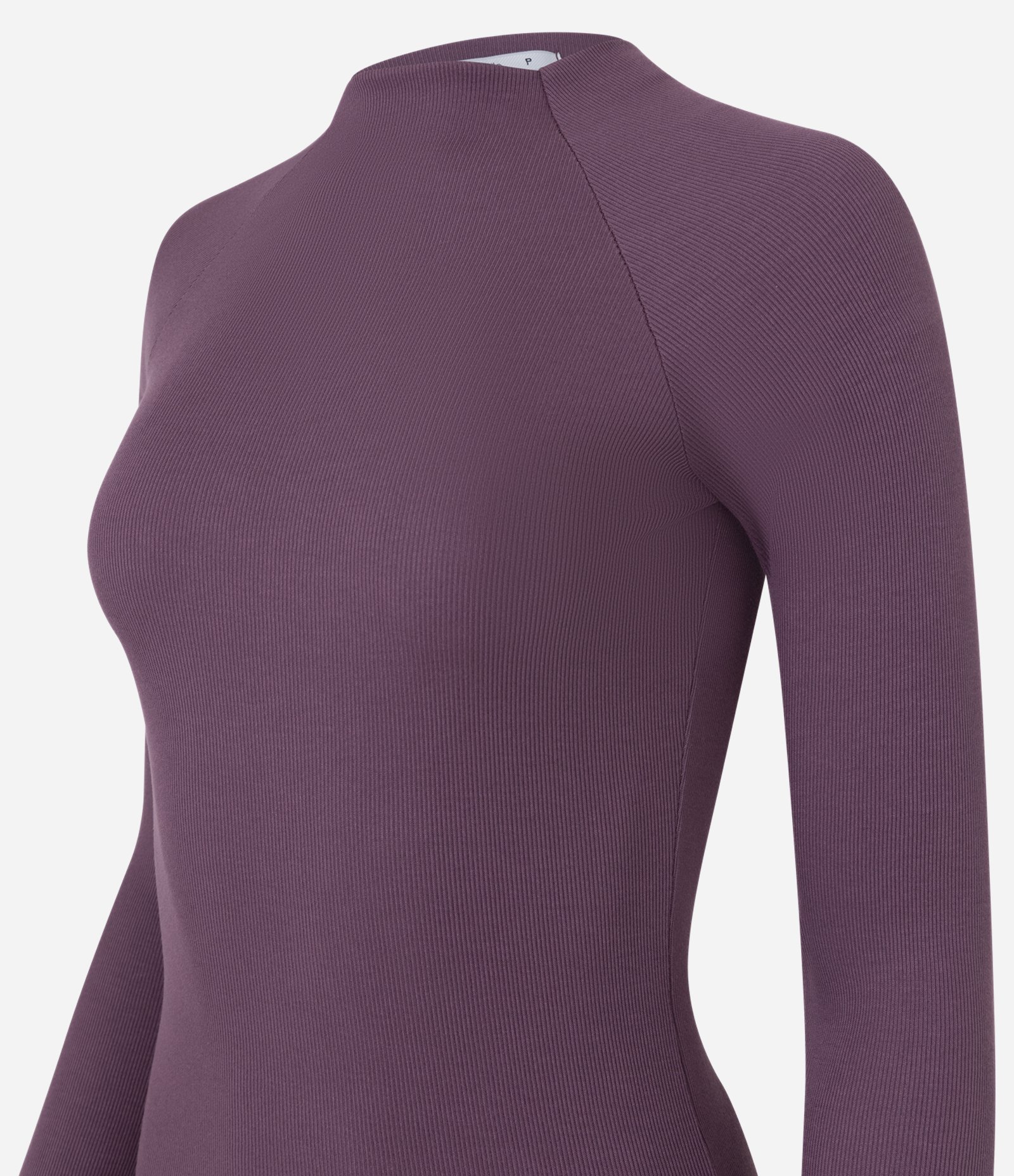 Blusa Básica em Viscose com Gola Alta e Cava Raglan Roxo 2
