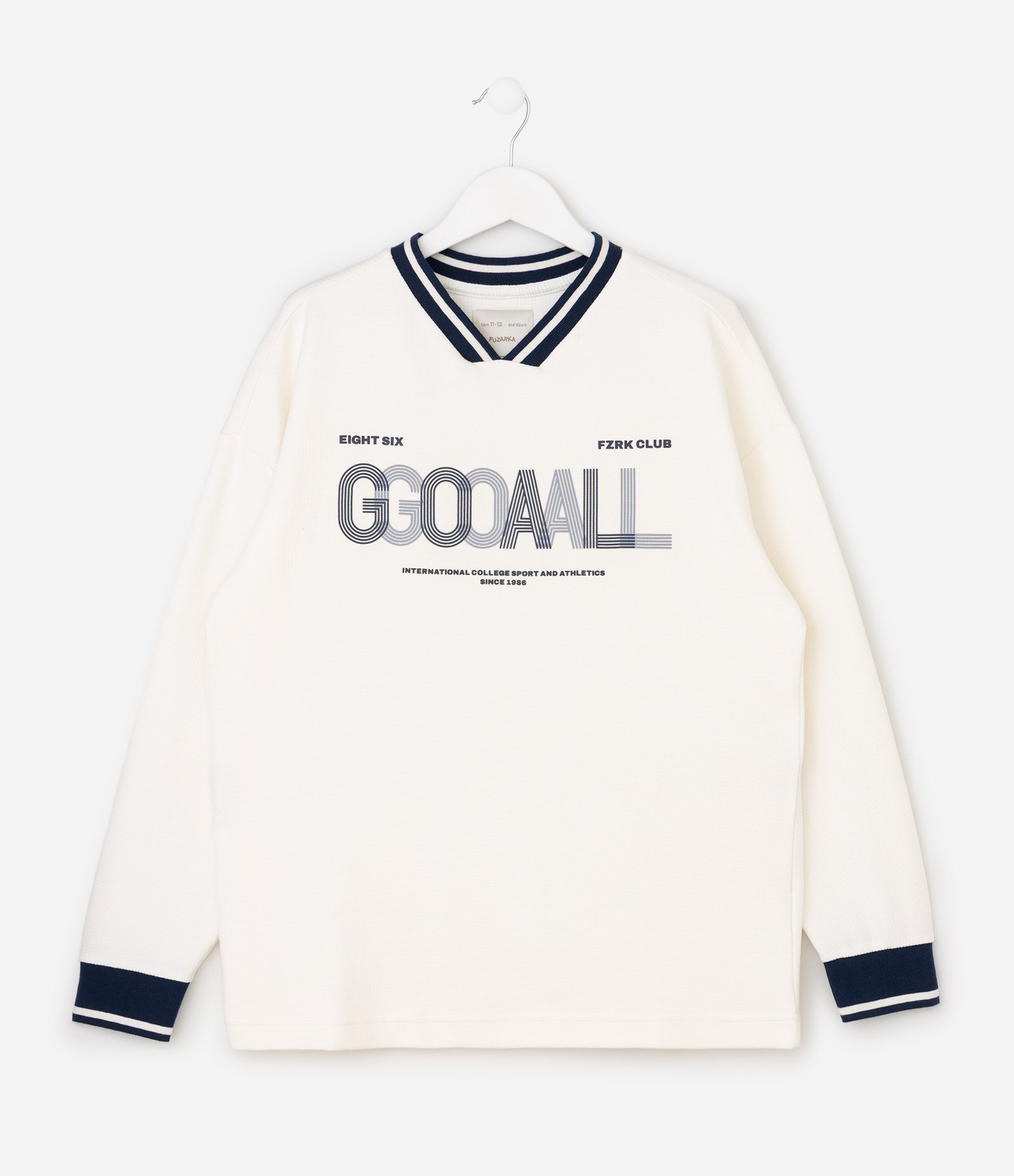 Camiseta Infantil em Algodão com Textura Picking Esportivo - Tam 5 a 14 Anos Off White 2