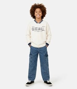 Camiseta Infantil em Algodão com Textura Picking Esportivo - Tam 5 a 14 Anos