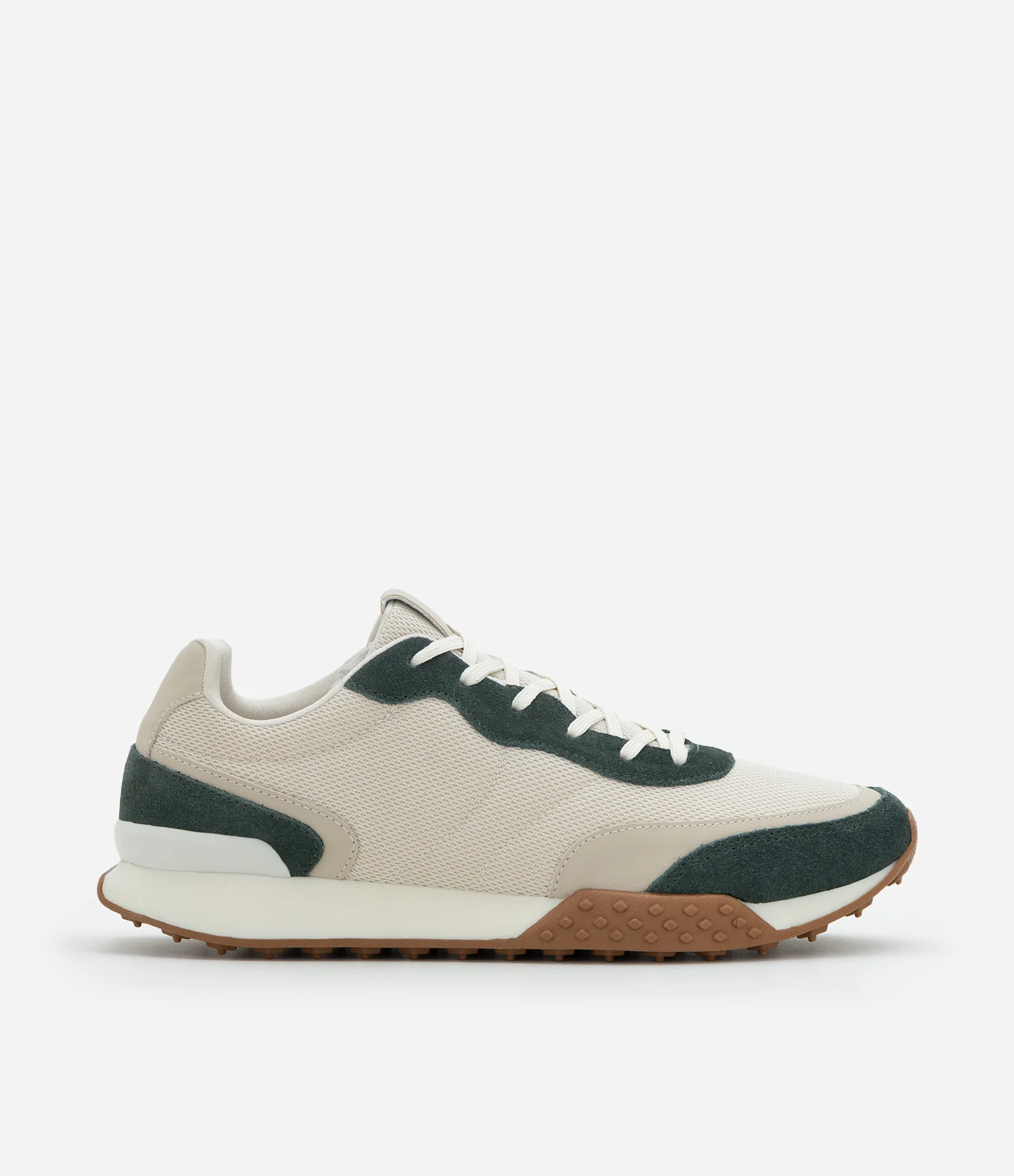 Tênis Jogging em Material Sintético com Textura Branco 1