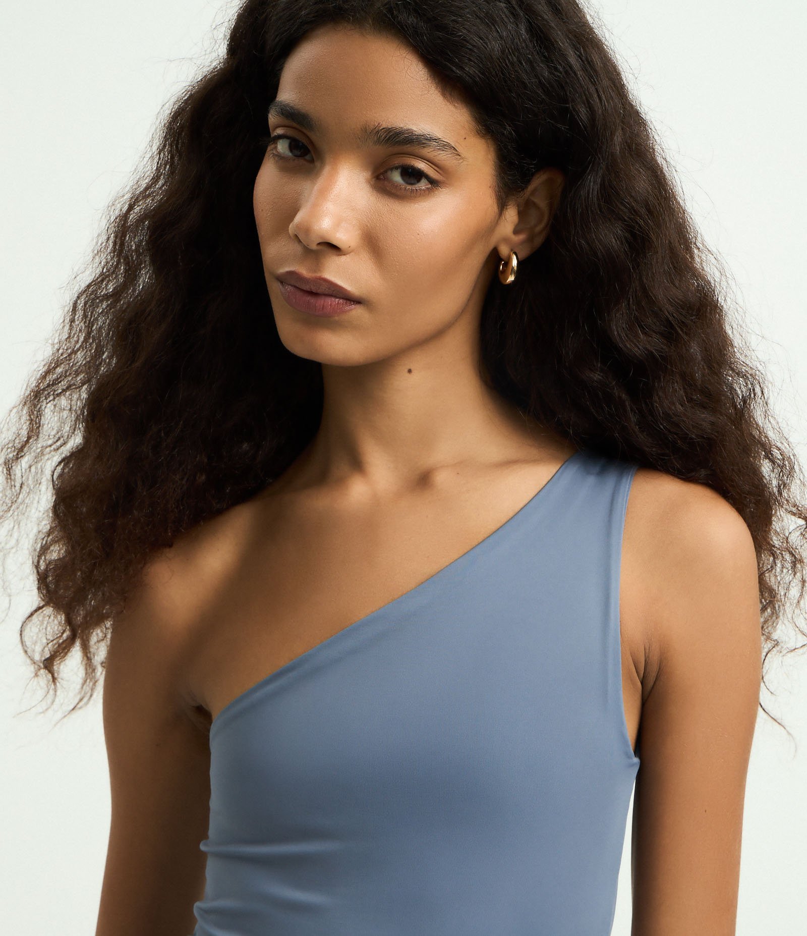 Body Ombro Único em Microfibra Azul 4