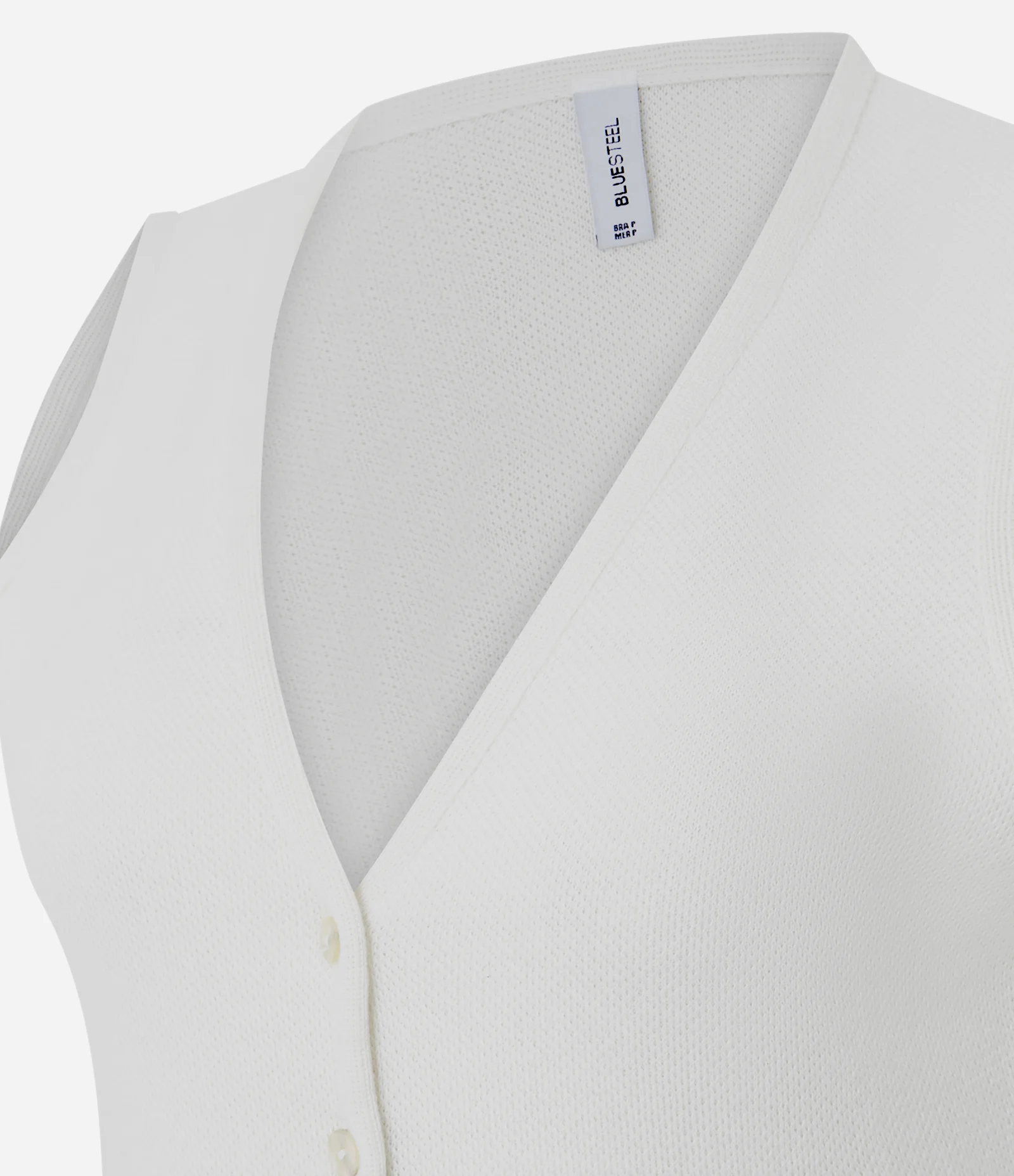 Colete em Tricô com Gola V e Abotoamento Frontal Branco 2