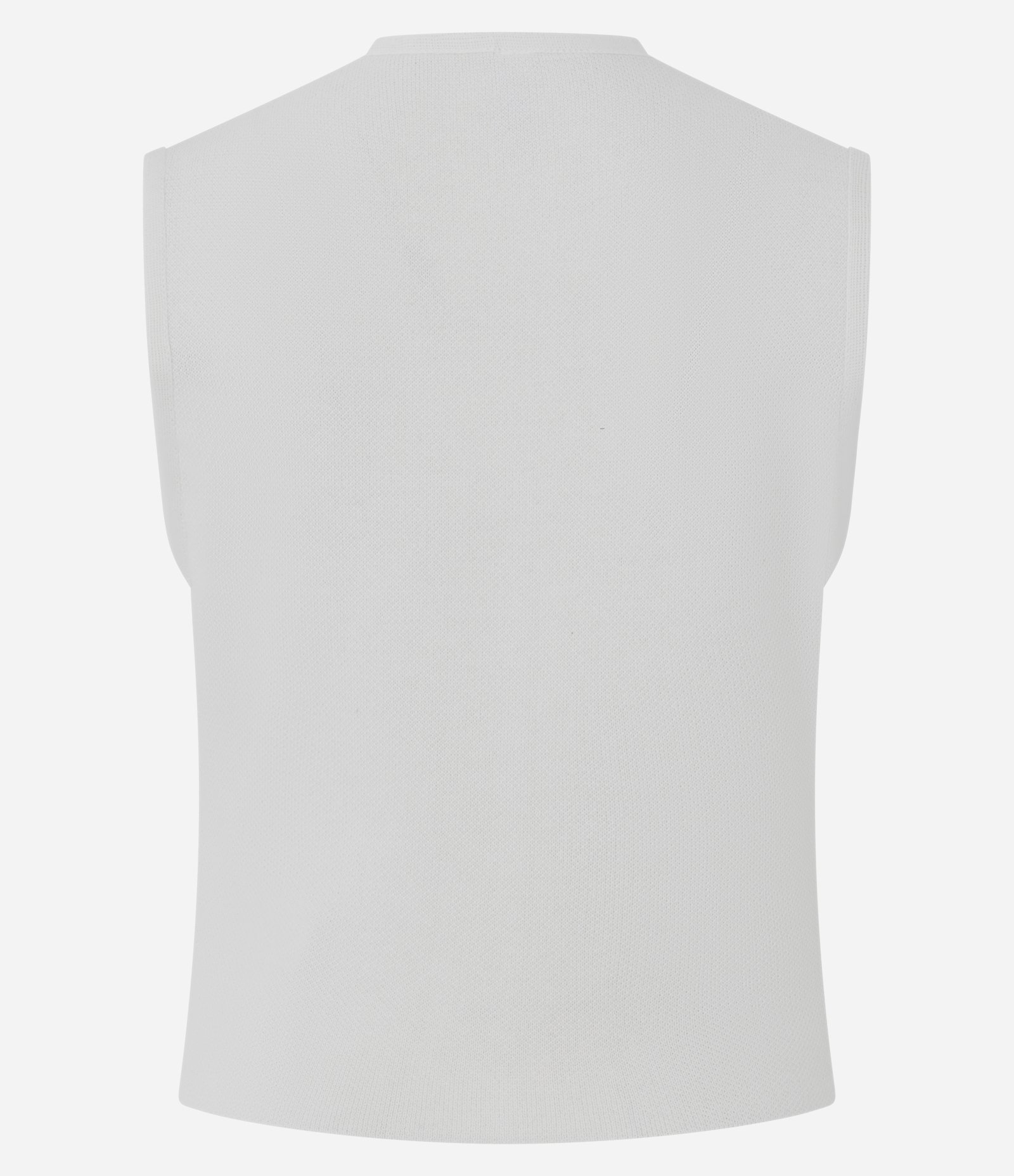 Colete em Tricô com Gola V e Abotoamento Frontal Branco 3