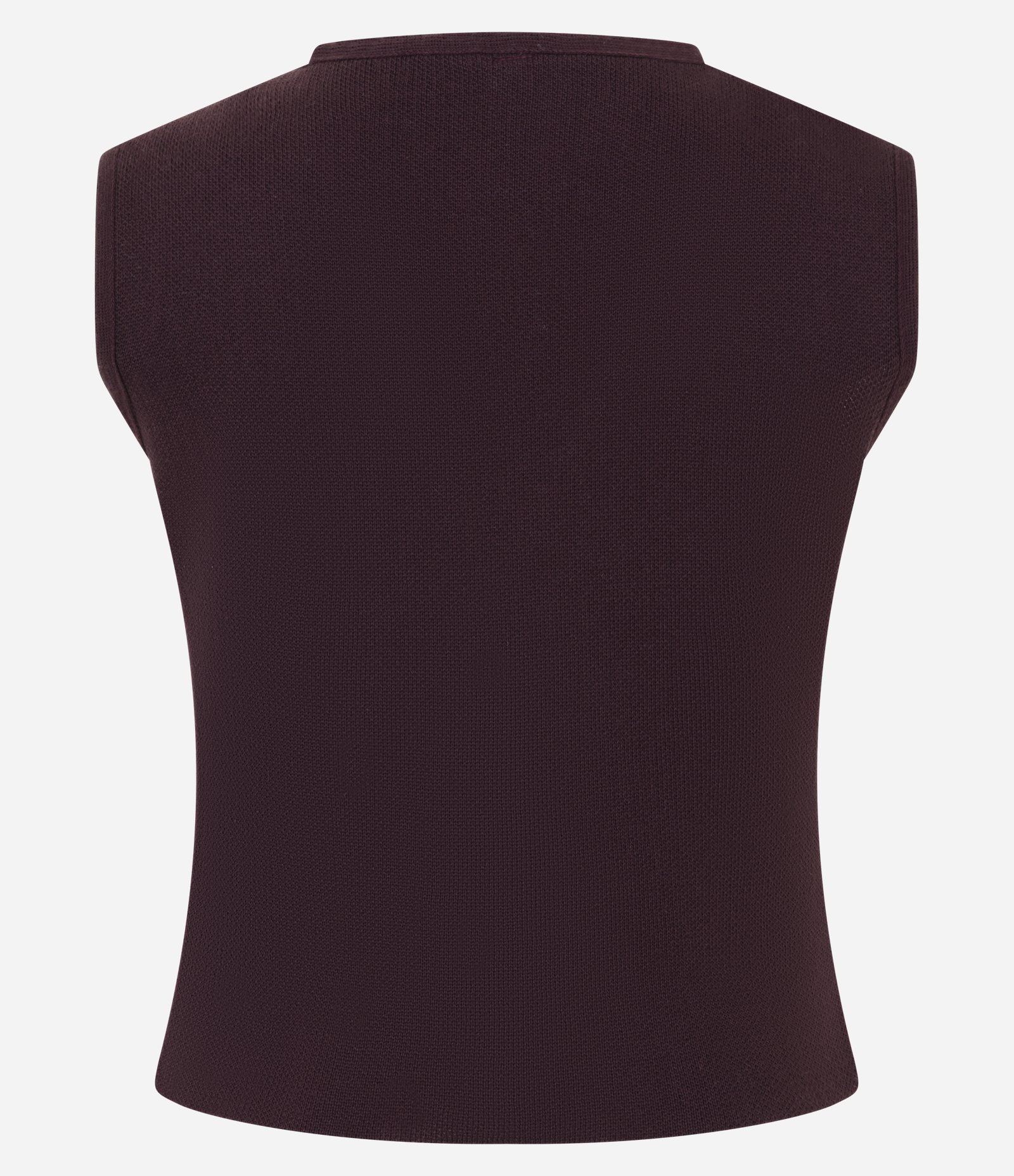 Colete em Tricô com Gola V e Abotoamento Frontal Bordô 3