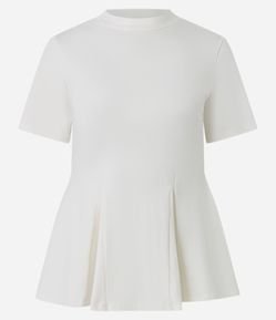 Blusa Peplum em Algodão com Manga Curta