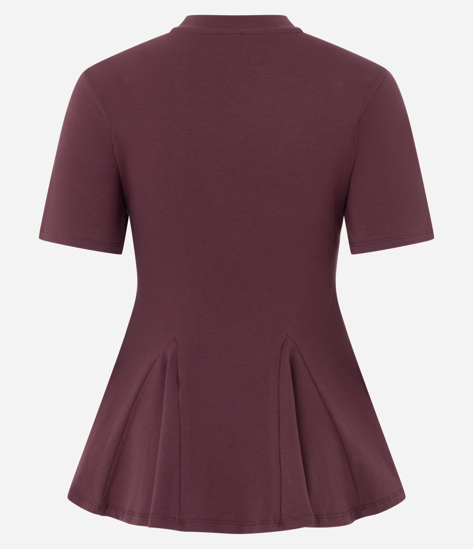 Blusa Peplum em Algodão com Manga Curta Vinho 2