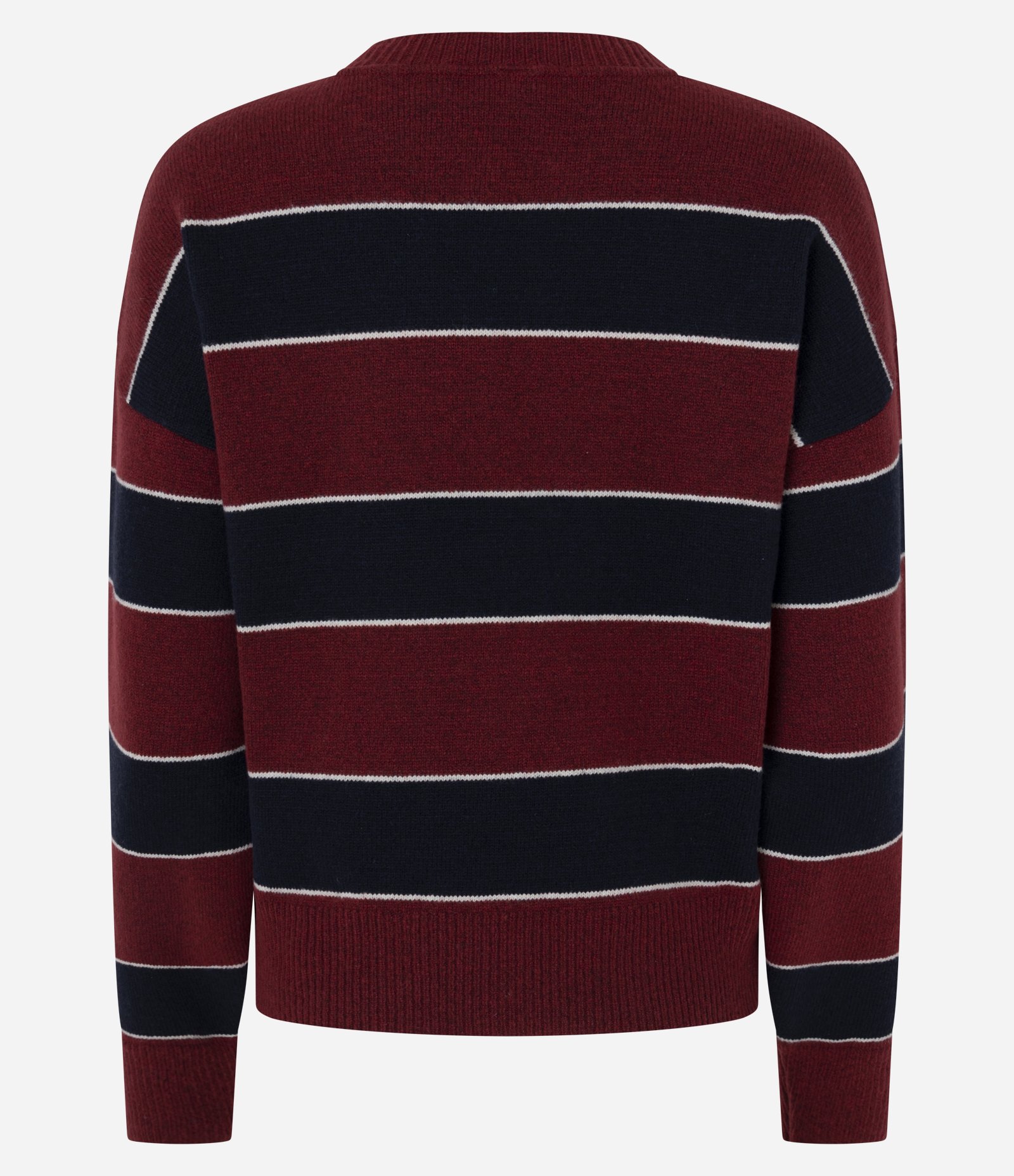 Blusa Manga Longa em Tricô Listrado Vermelho 3