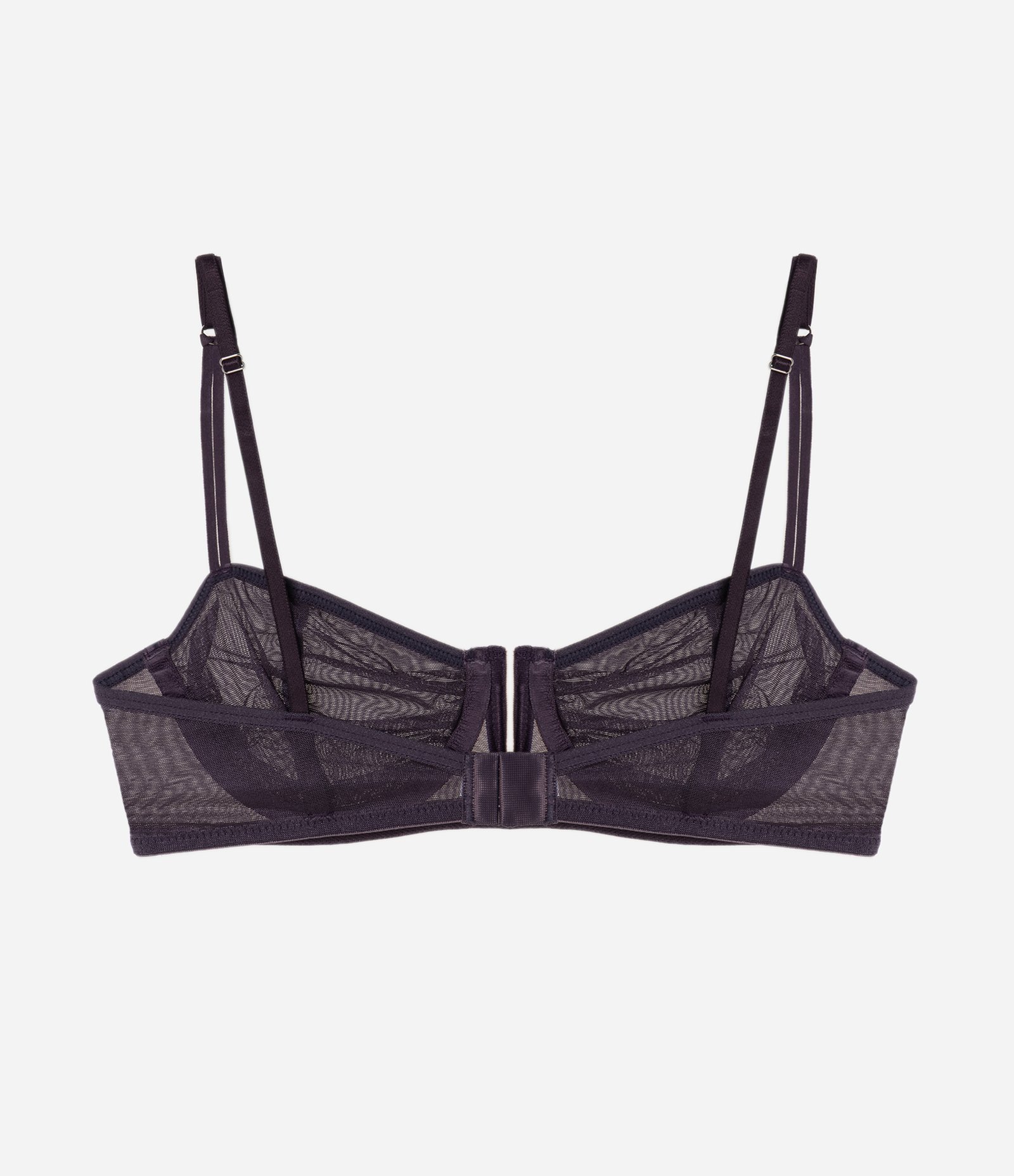 Sutiã Meia Taça em Tule Drapeado com Detalhe em V Roxo 5