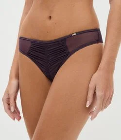 Calcinha Biquíni em Tule com Detalhe Drapeado