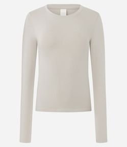 Blusa em Algodão com Gola Redonda