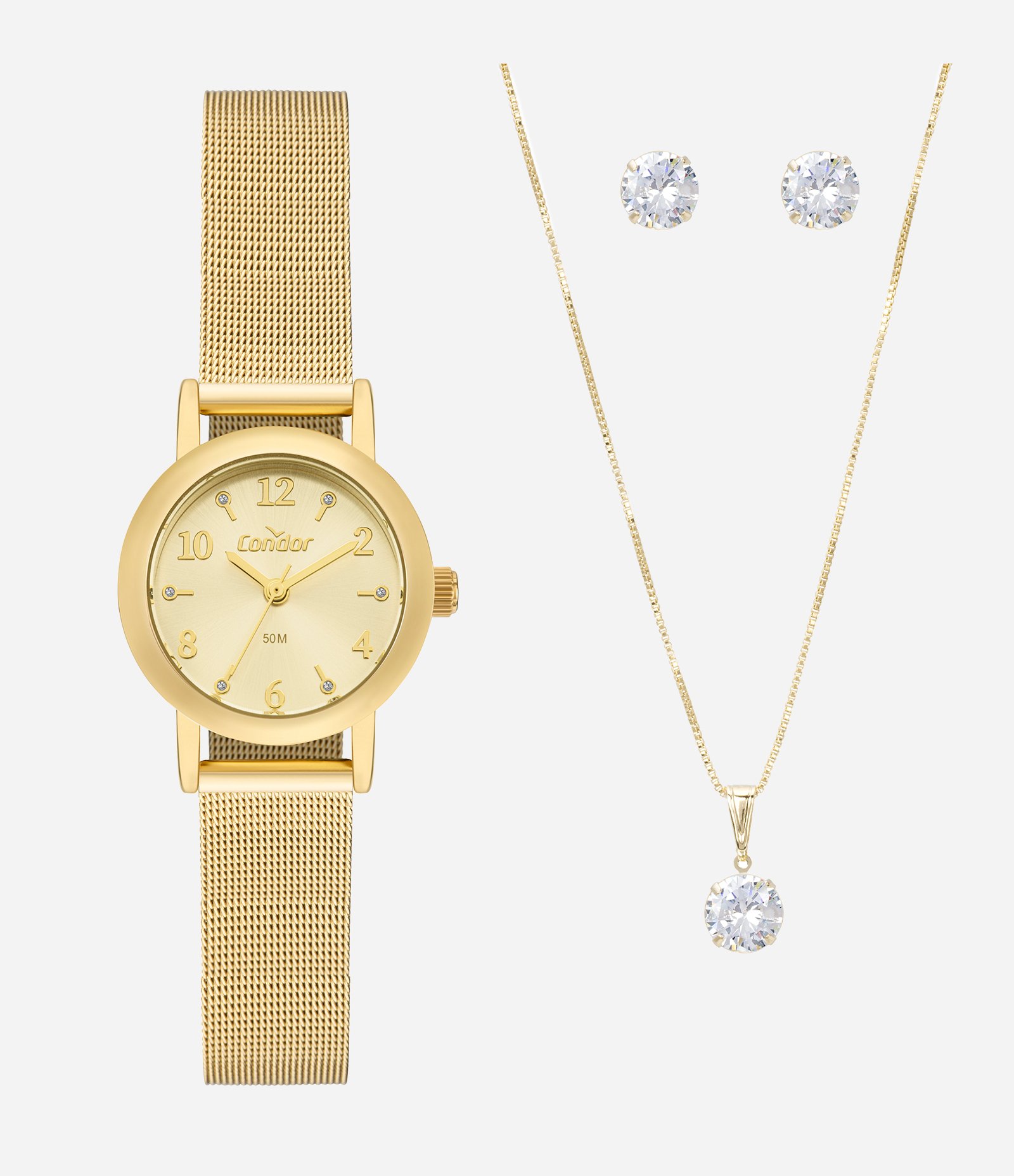 Relógio Analógico Condor Aço CO2035NWQ K4X Dourado 5
