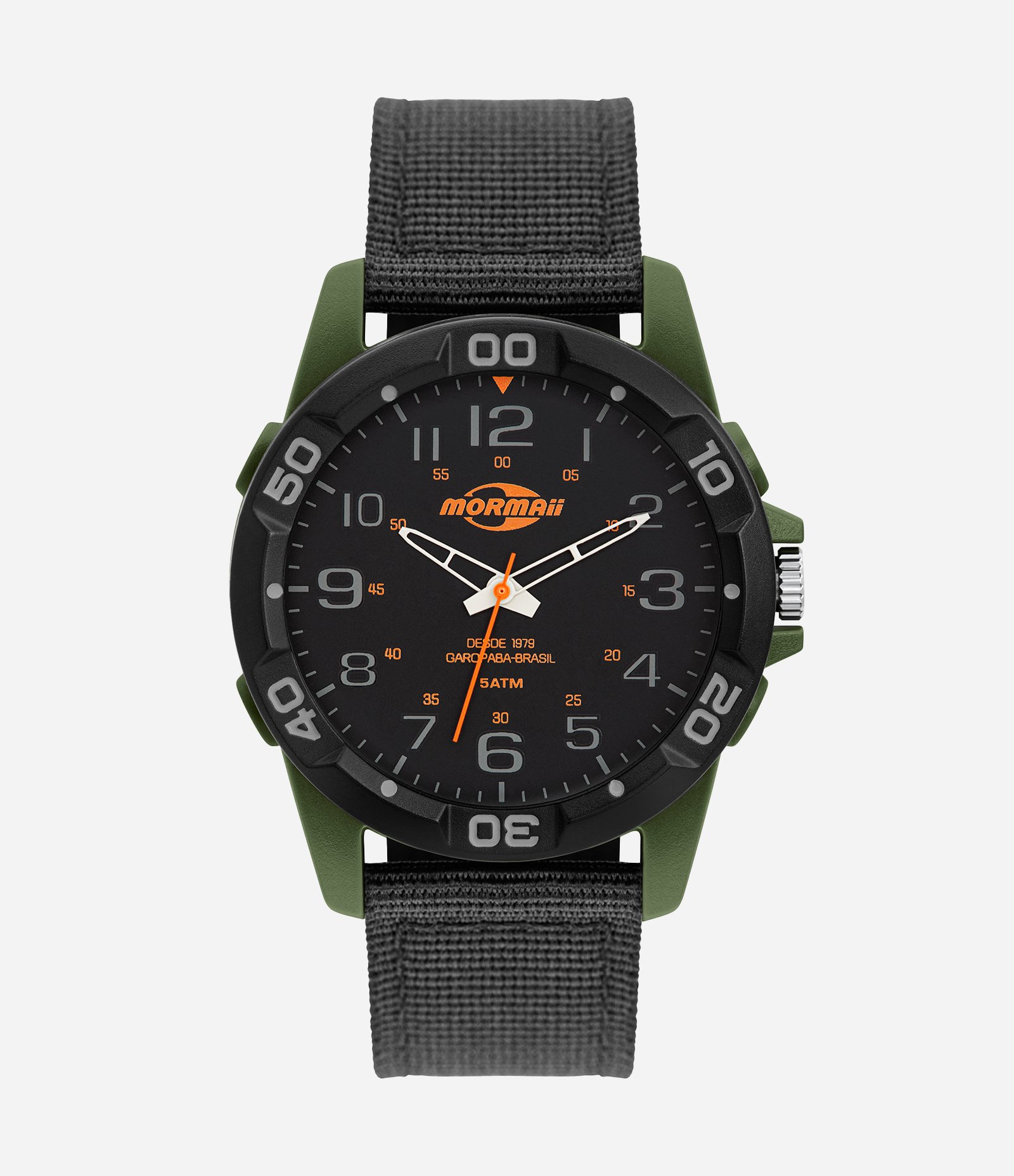 Relógio Analógico Mormaii Nylon com Caixa em Polímero MOPC21JAR 8V Preto 1