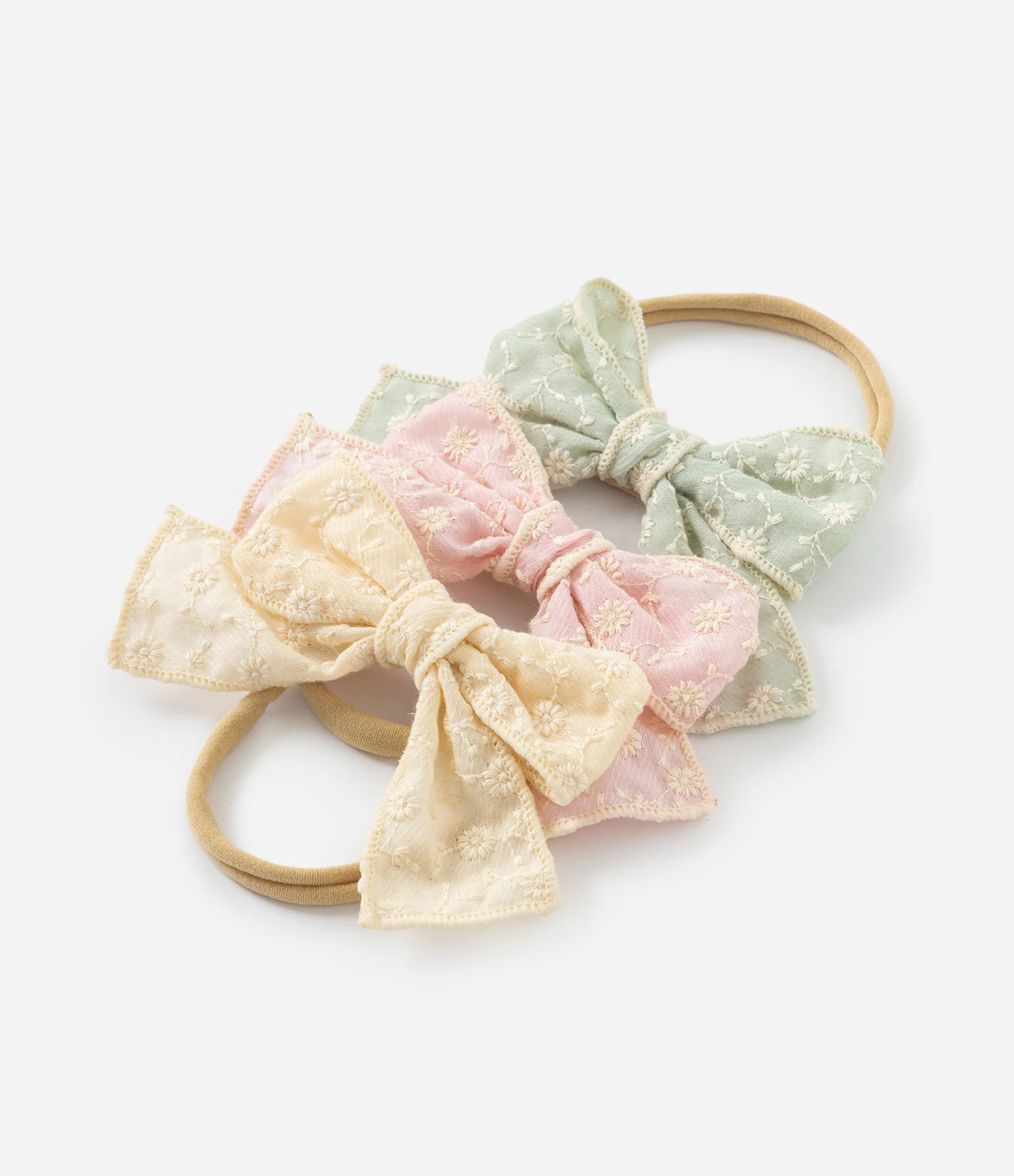 Kit 03 Faixas de Cabelo Infantil com Laços e Estampa Floral – Tam U Sortido 1