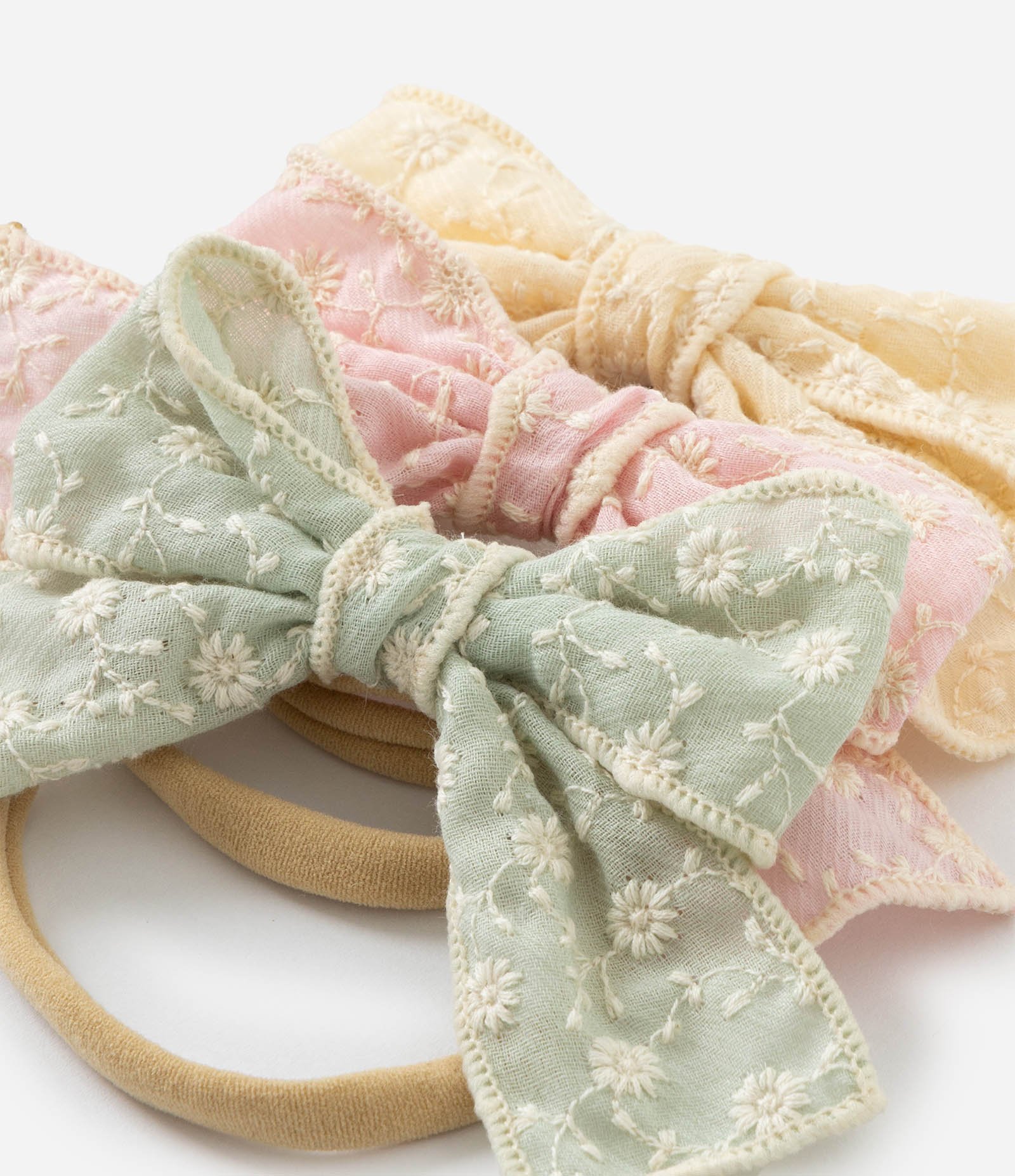 Kit 03 Faixas de Cabelo Infantil com Laços e Estampa Floral – Tam U Sortido 3