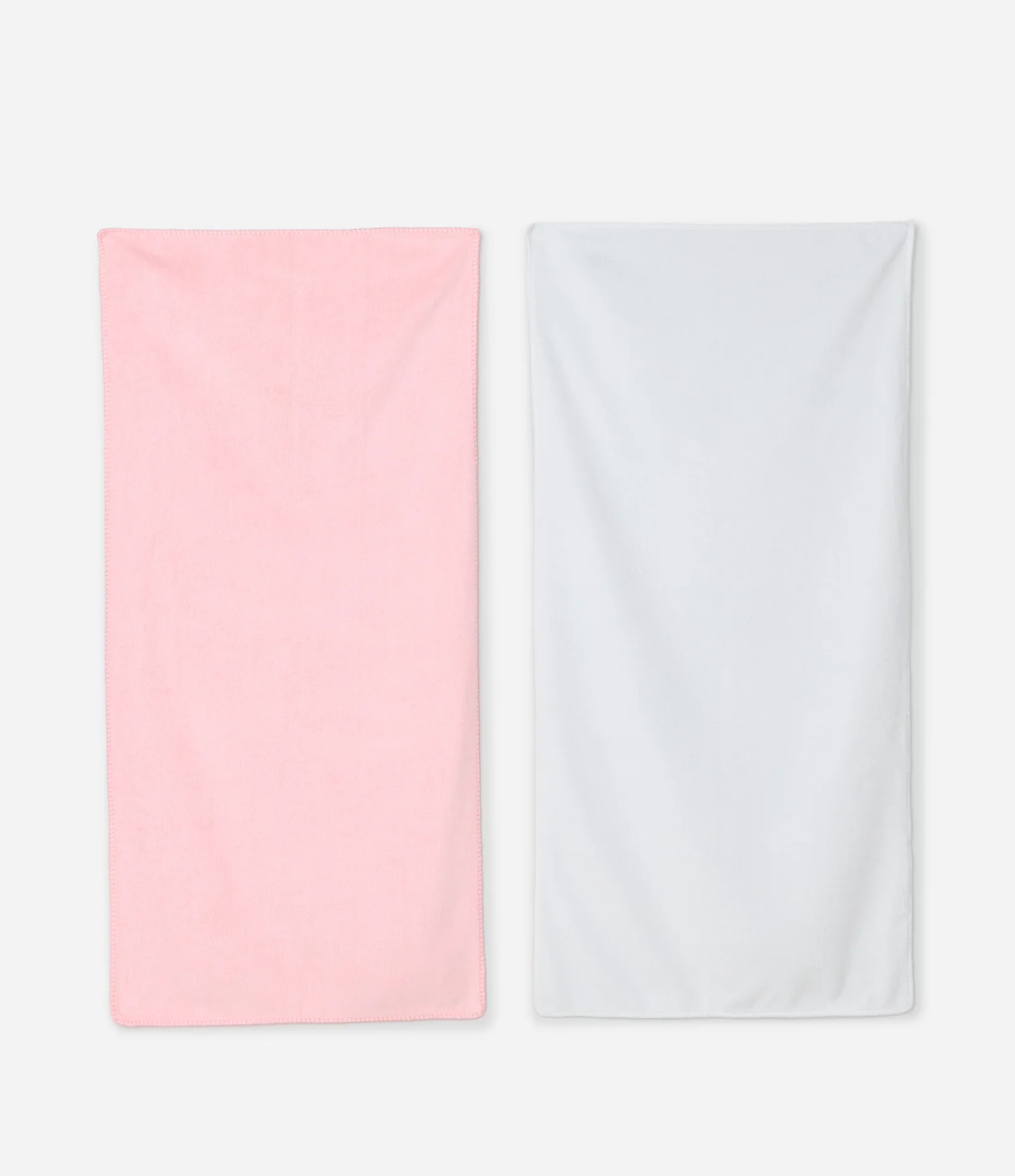 Kit 02 Toalhas com Formato Retangular Branco/Rosa 1
