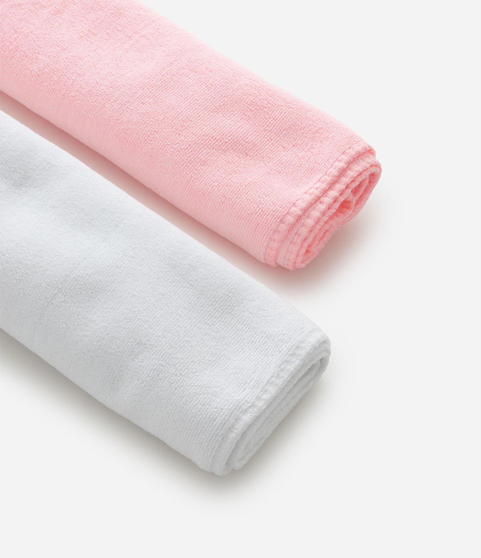 Kit 02 Toalhas com Formato Retangular Branco/Rosa 3