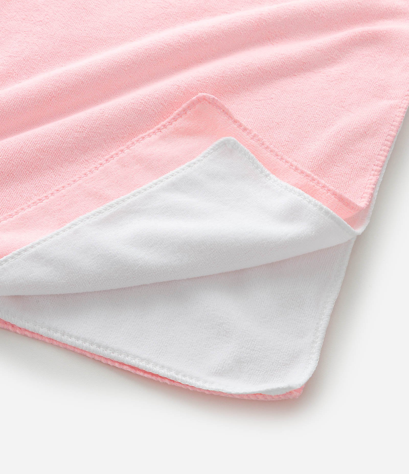 Kit 02 Toalhas com Formato Retangular Branco/Rosa 4