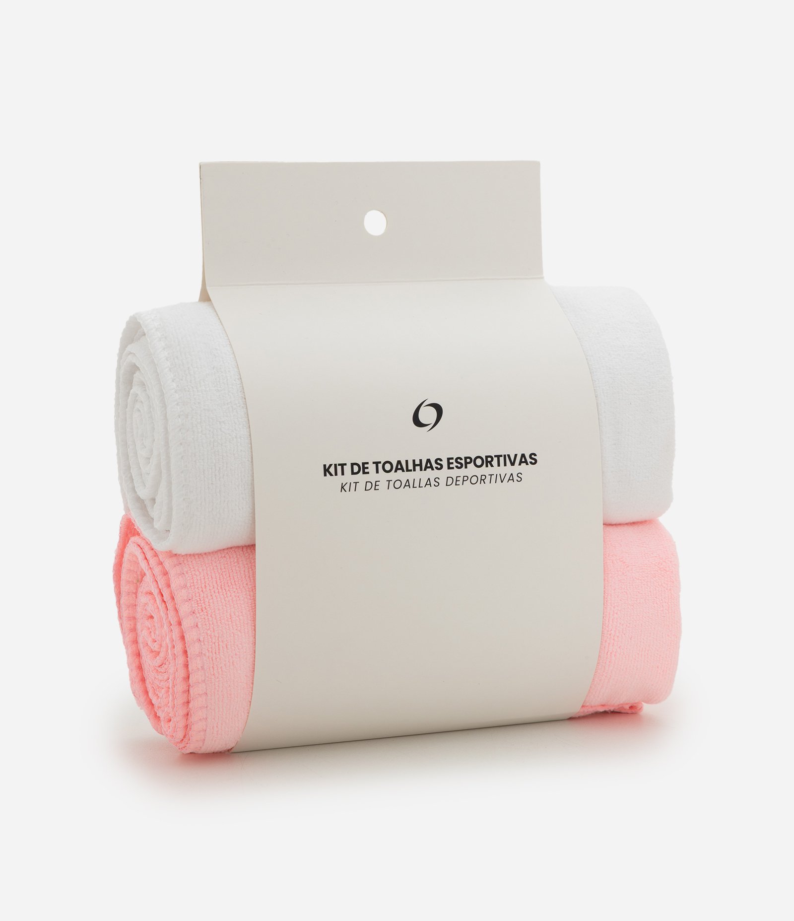 Kit 02 Toalhas com Formato Retangular Branco/Rosa 5