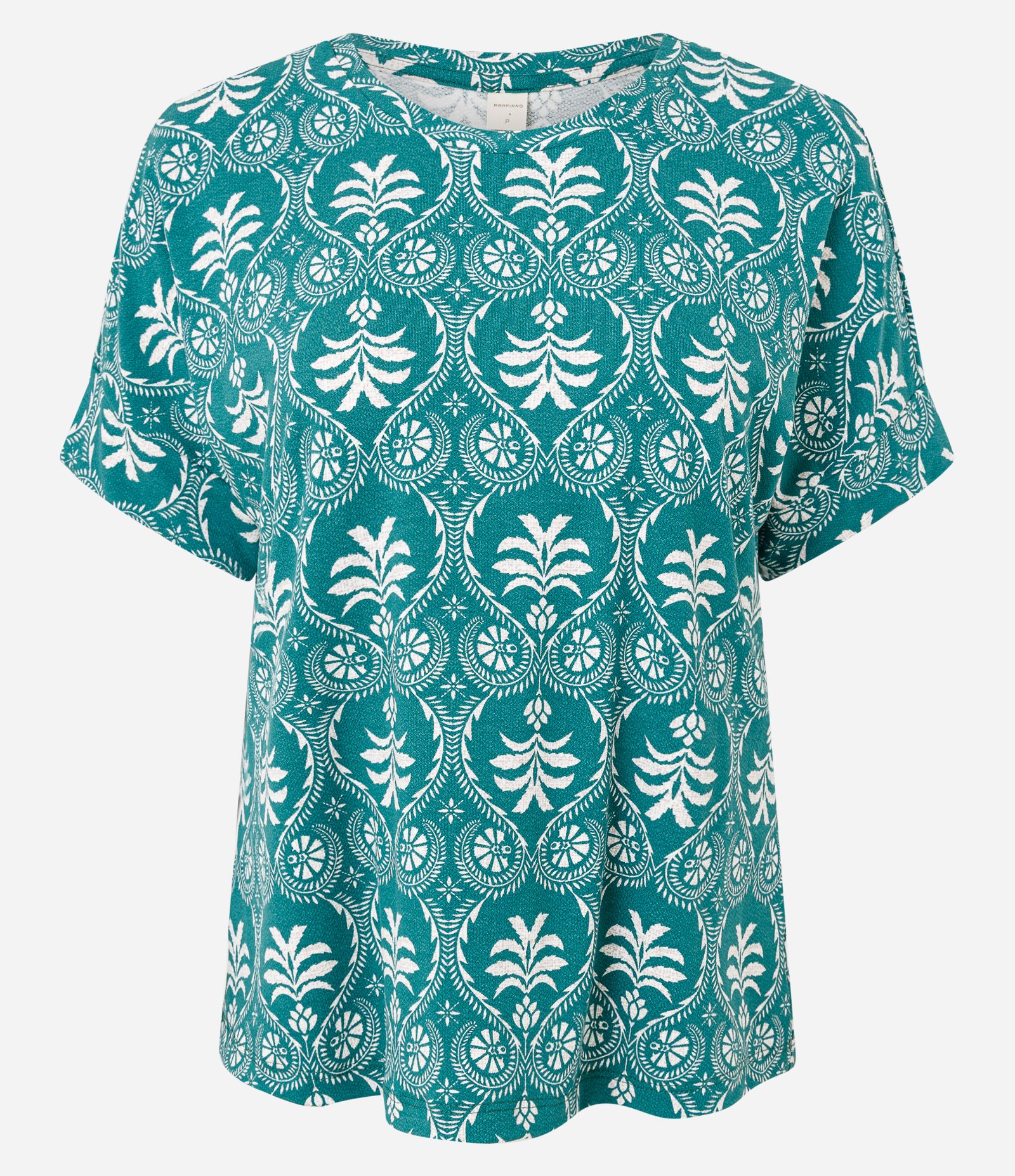 Blusa Reta em Viscolycra com Estampa Abstrata Verde 5