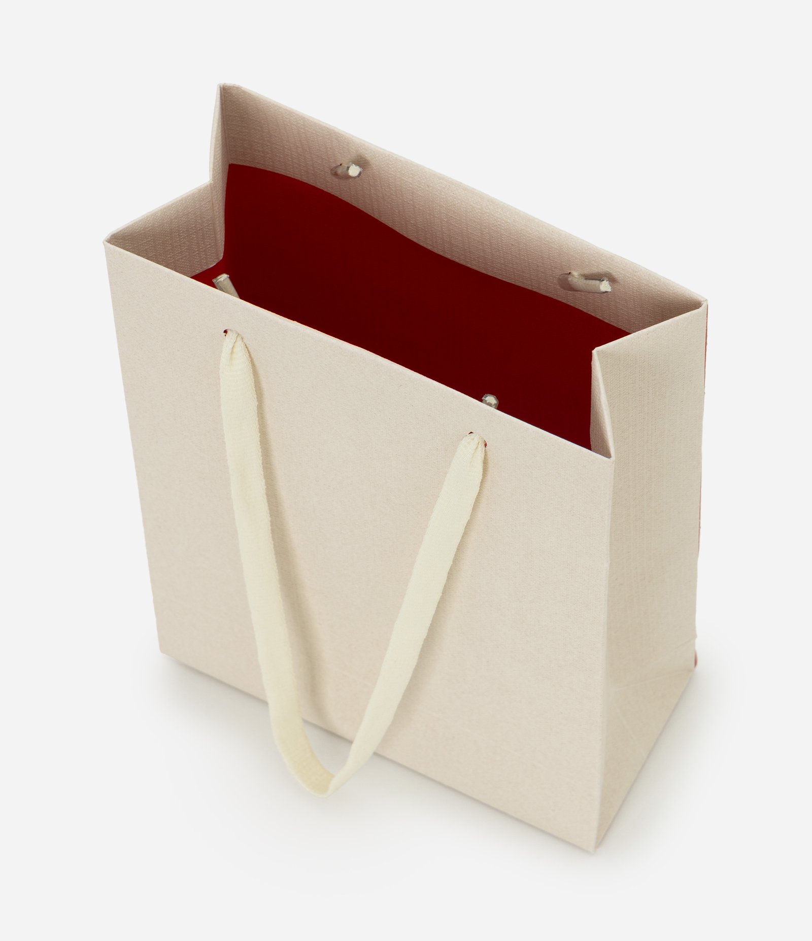 Embalagem de Presente Extra Pequena com Alça Dupla Bege 3