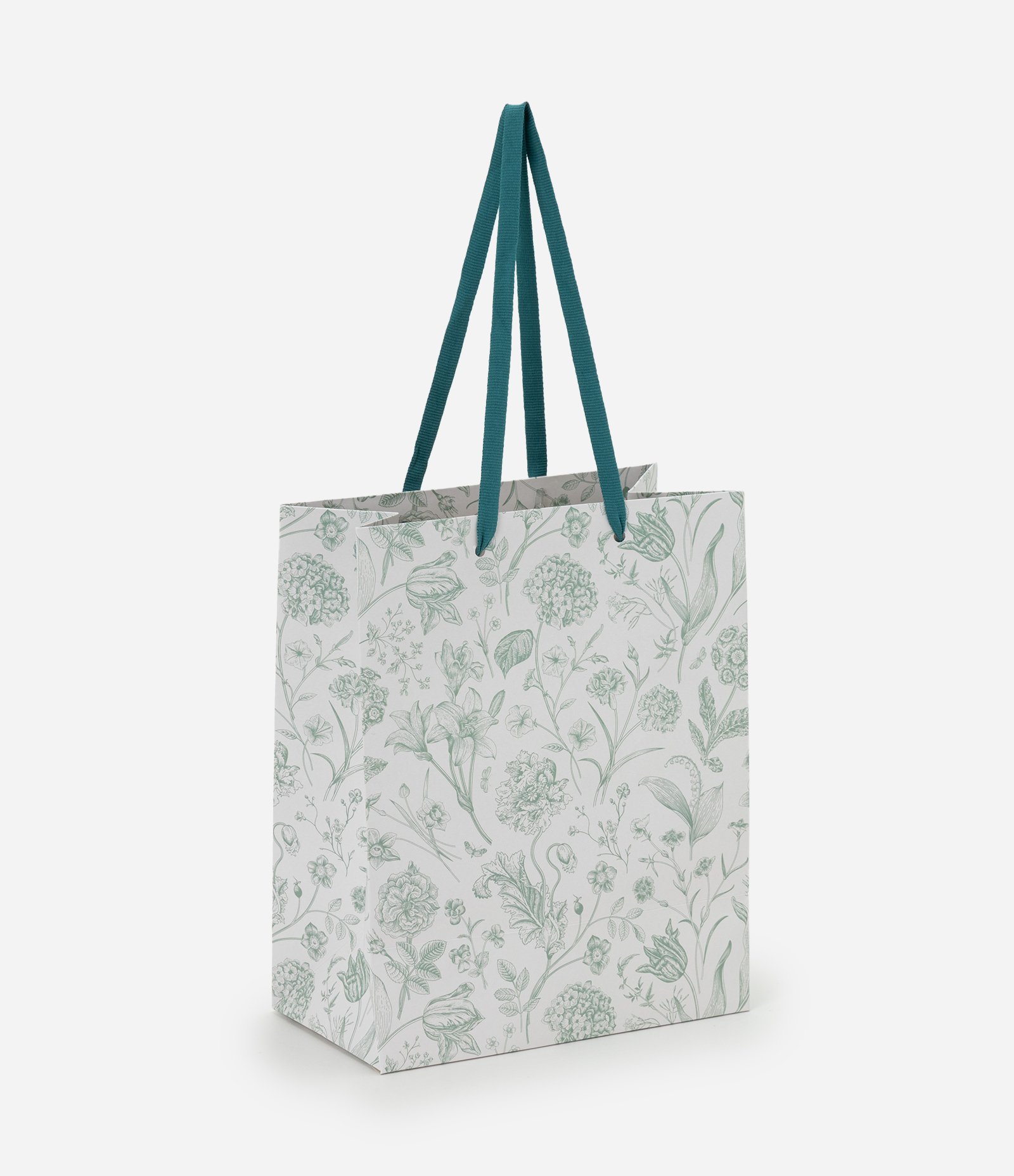 Embalagem de Presente Pequena com Estampa Floral Verde 1